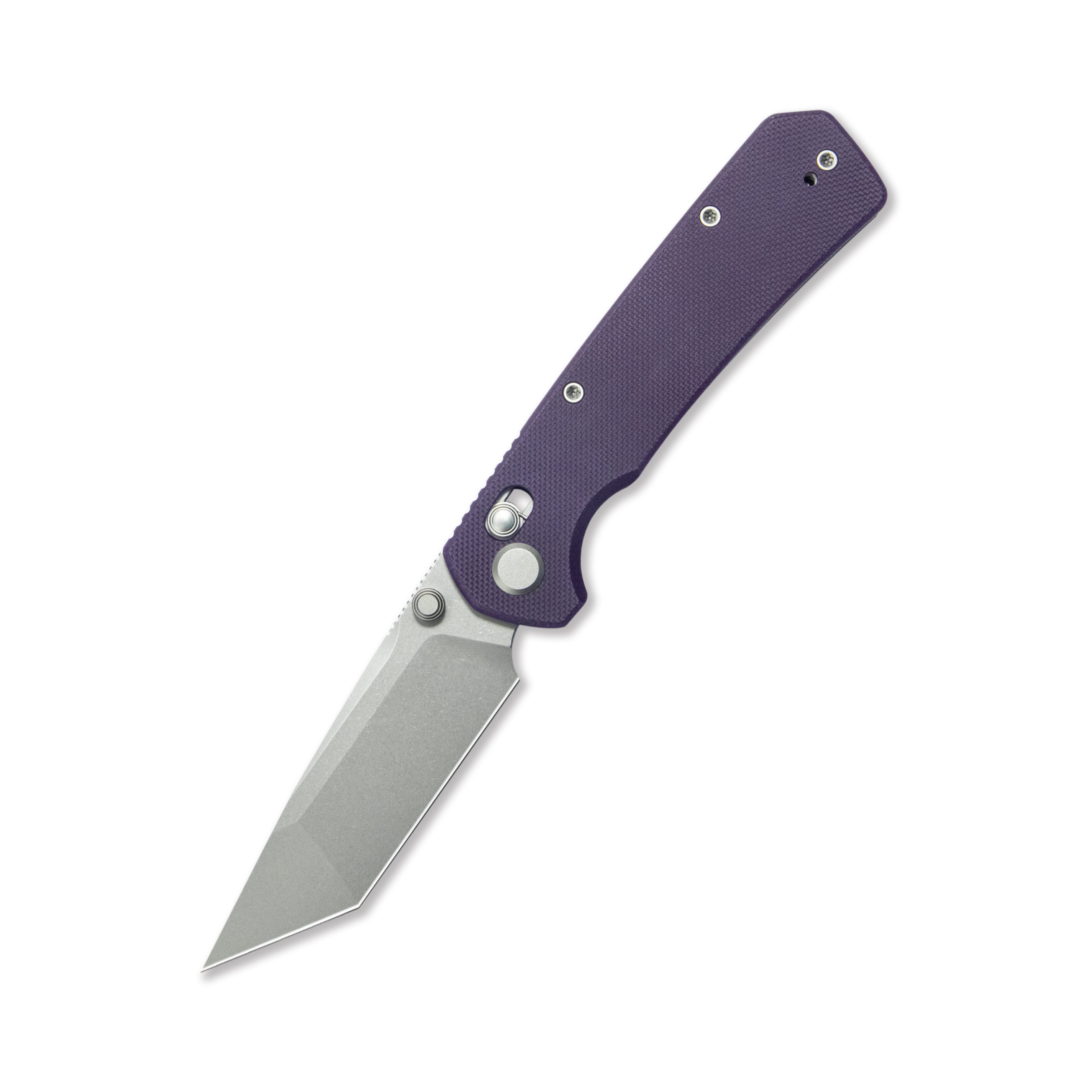 ( Pre-order ) GEO Knife Blaze Crossbar lock Folding Knife Purple G10 Handle 3.3" Stonewash Bohler M390 Blade GEO2503F