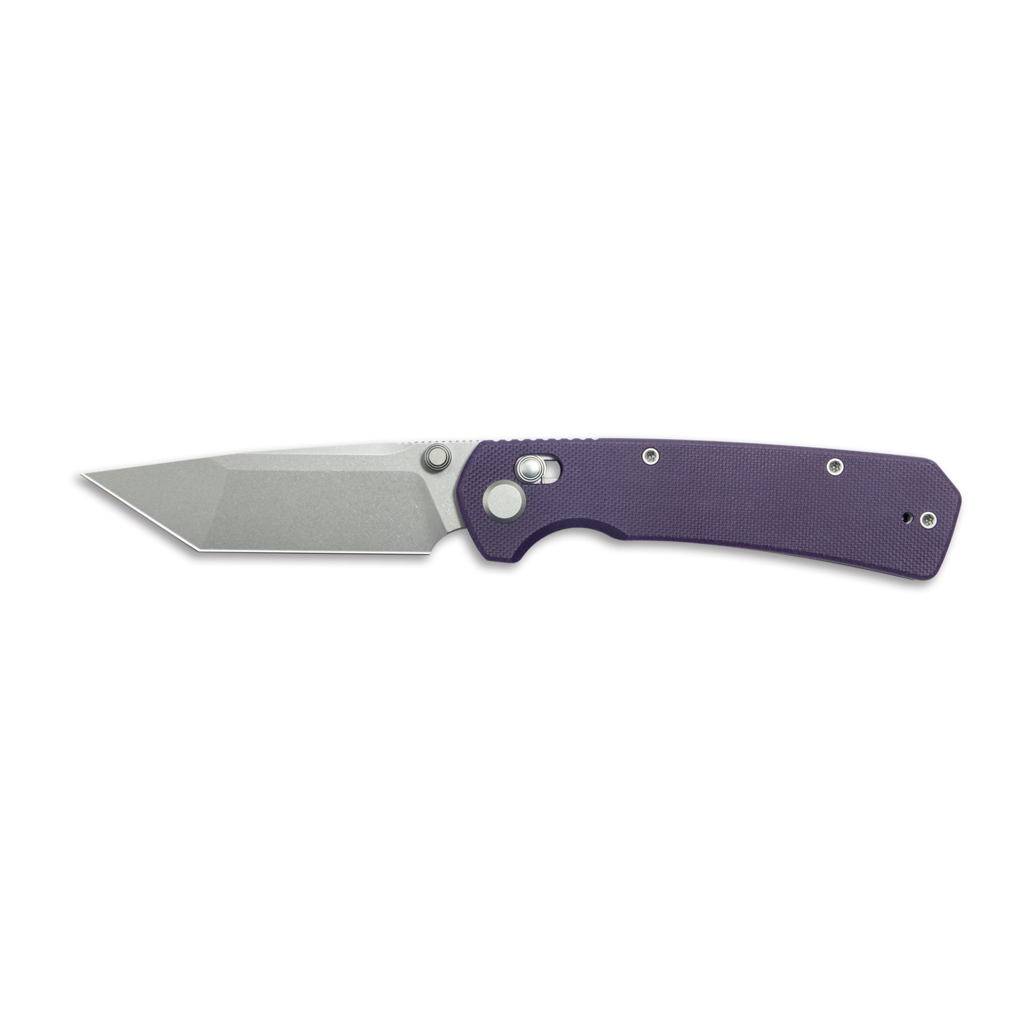 GEO Knife Blaze Crossbar lock Folding Knife Purple G10 Handle 3.3" Stonewash Bohler M390 Blade GEO2503F