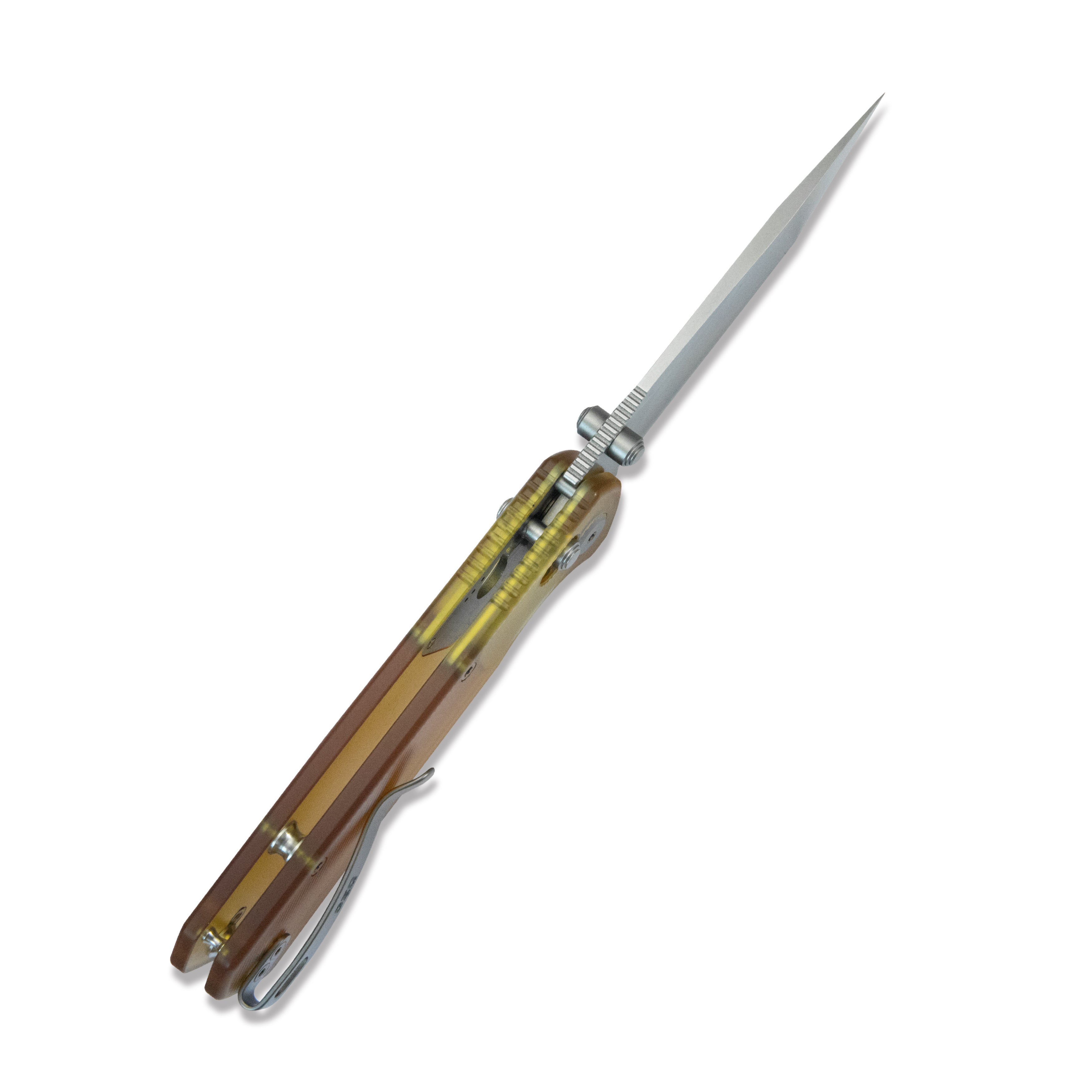 ( Pre-order ) GEO Knife Blaze Crossbar lock Folding Knife Ultem Handle 3.3" Stonewash Bohler M390 Blade GEO2503J