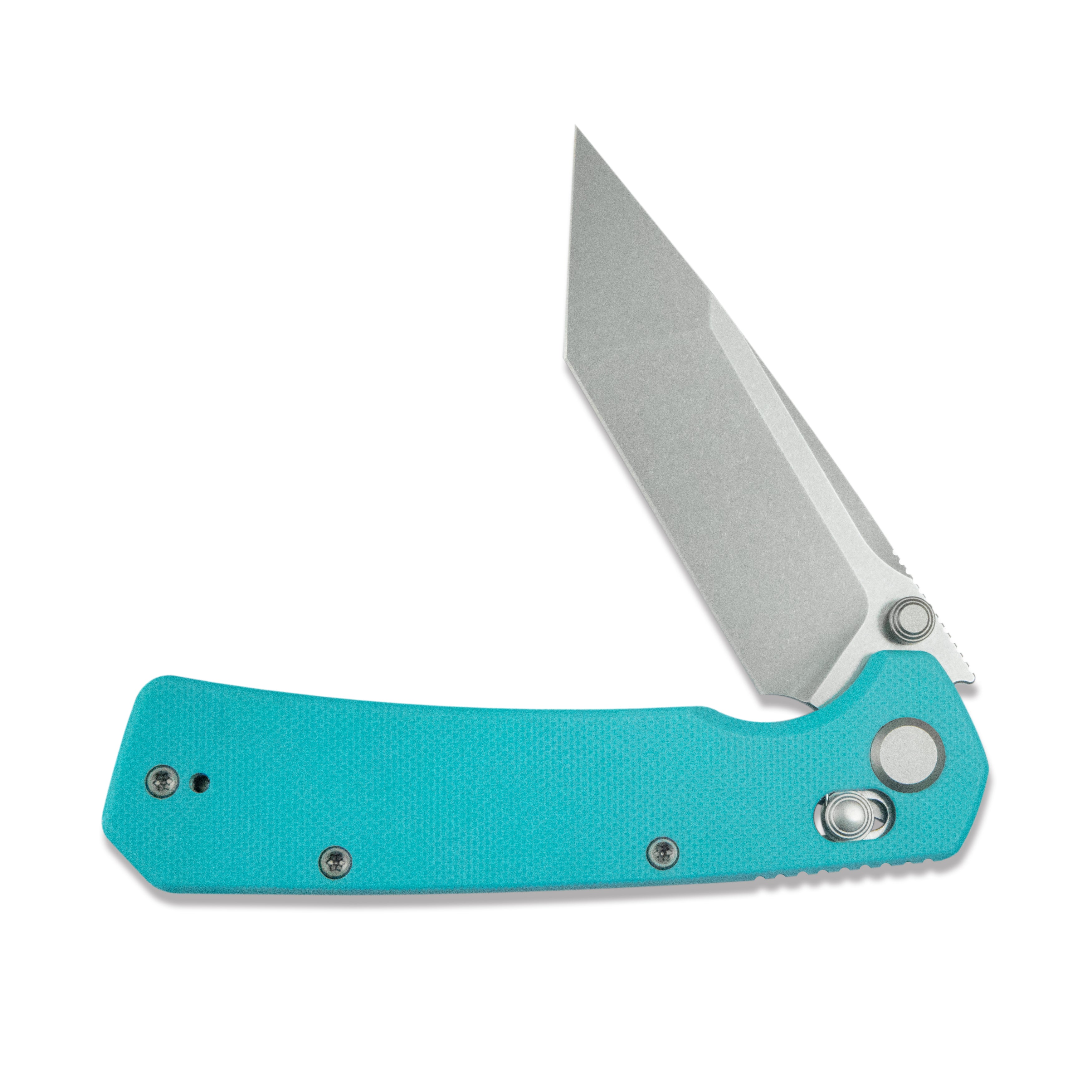 ( Pre-order ) GEO Knife Blaze Crossbar lock Folding Knife Tiffany Blue G10 Handle 3.3" Stonewash Bohler M390 Blade GEO2503E