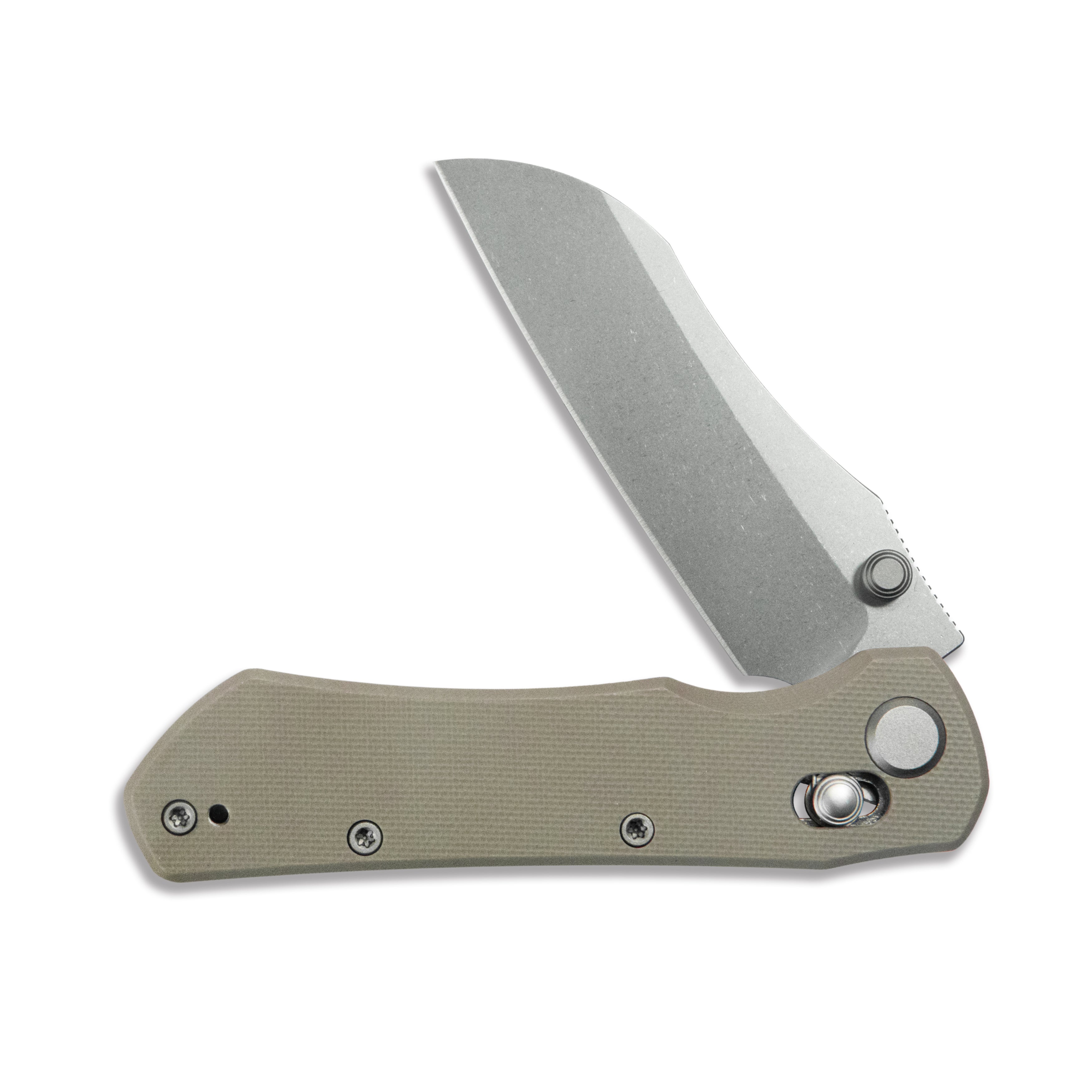 GEO Knife Komodo Crossbar lock Folding Knife Khaki G10 Handle 3.1" Stonewash Bohler M390 Blade GEO2509J