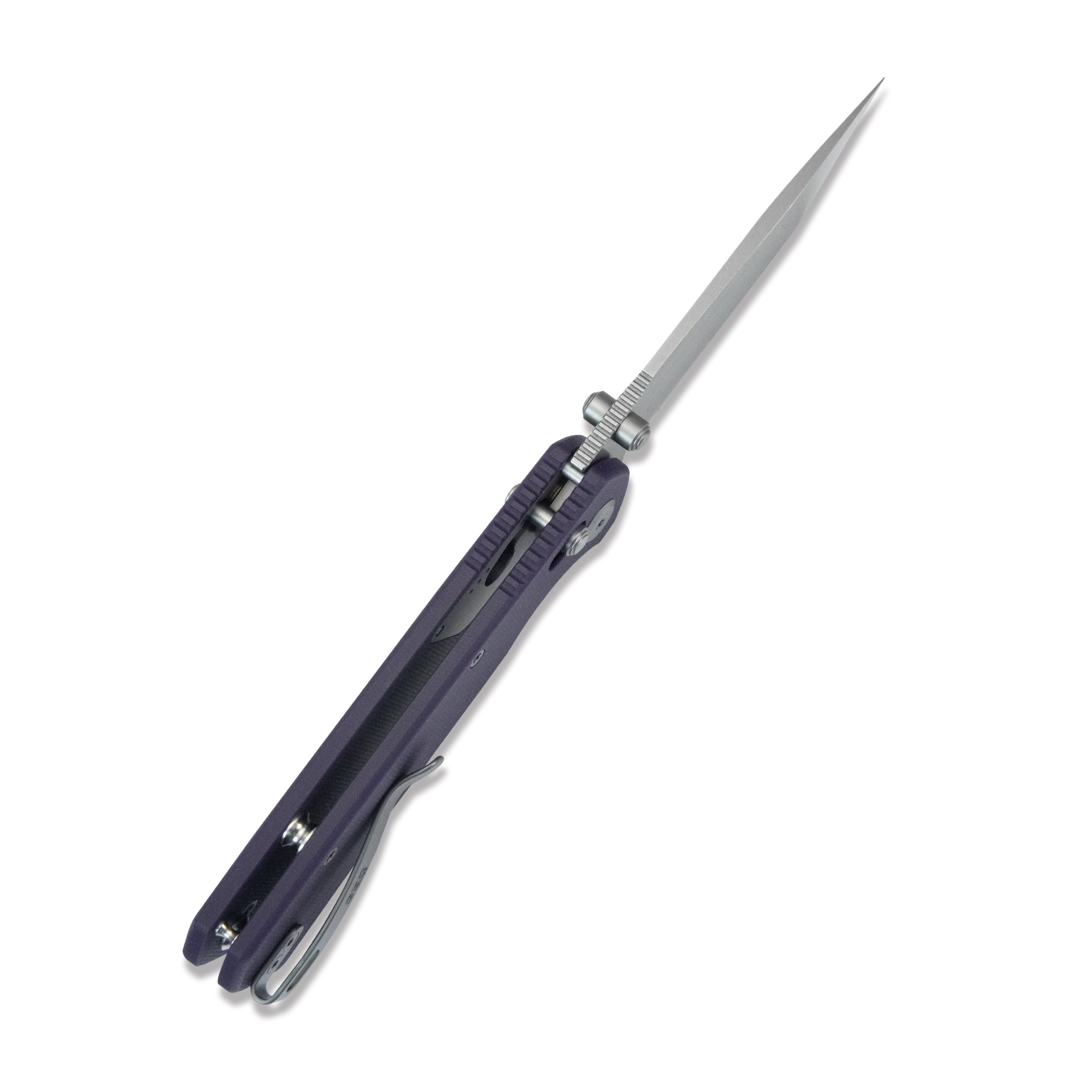 ( Pre-order ) GEO Knife Blaze Crossbar lock Folding Knife Purple G10 Handle 3.3" Stonewash Bohler M390 Blade GEO2503F