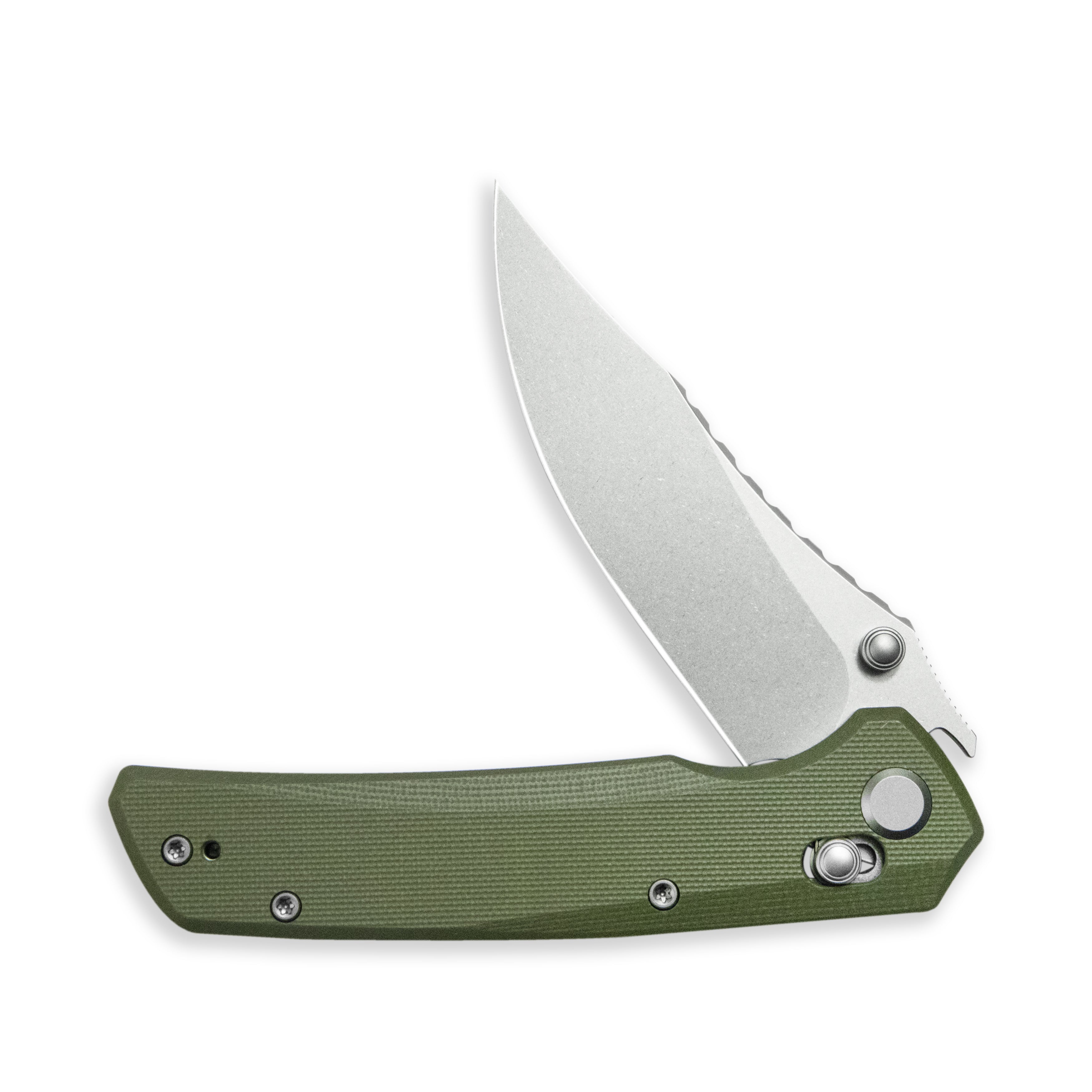 GEO Knife Cirex Crossbar lock Folding Knife Green G10 Handle 3.5" Stonewash Bohler M390 Blade GEO2601D