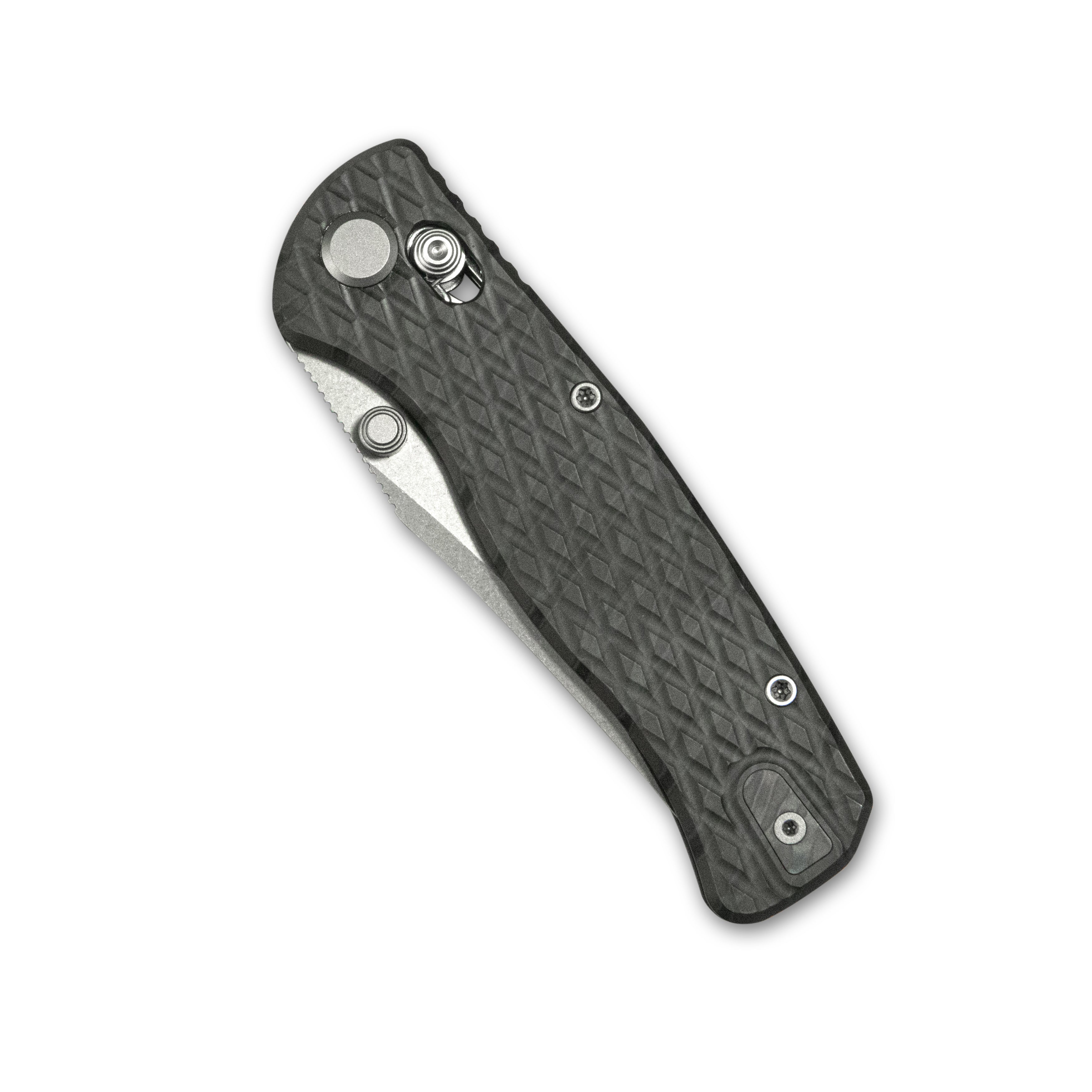 GEO Knife Sharp Shadow Axis lock Folding Knife Tiger Stripe Pattern Flamed 6AL4V Titanium Handle 3.4" Stonewash Bohler M390 Blade GEO2504C