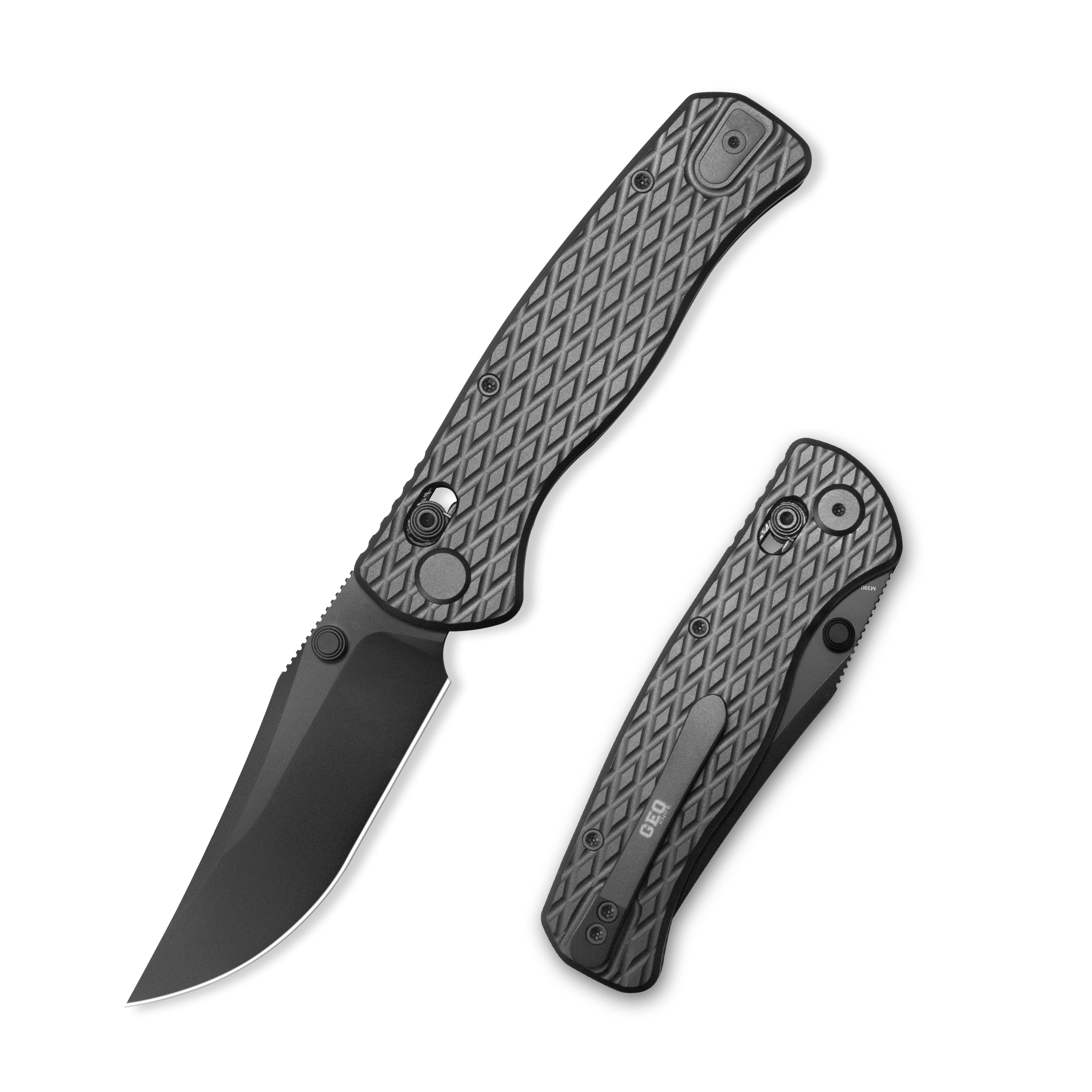 Geo knife Sharp Shadow Axis lock Folding Knife Black DLC 6AL4V Titaniu