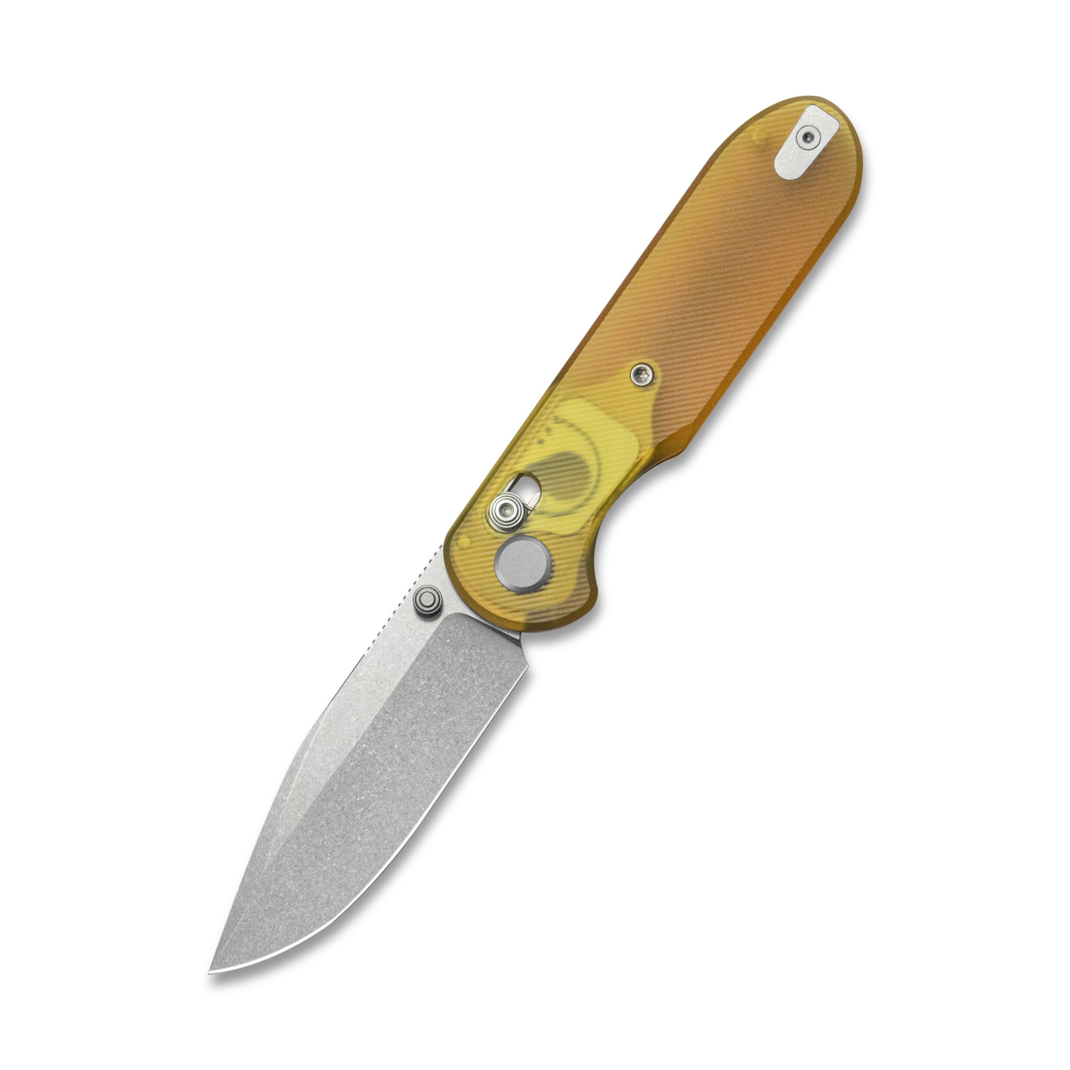 (Pre-order)( Before February 5th): GEO Knife Ethereal Cutter Axis lock Folding Knife Ultem Handle 3.0" Stonewash Bohler M390 Blade GEO2402E