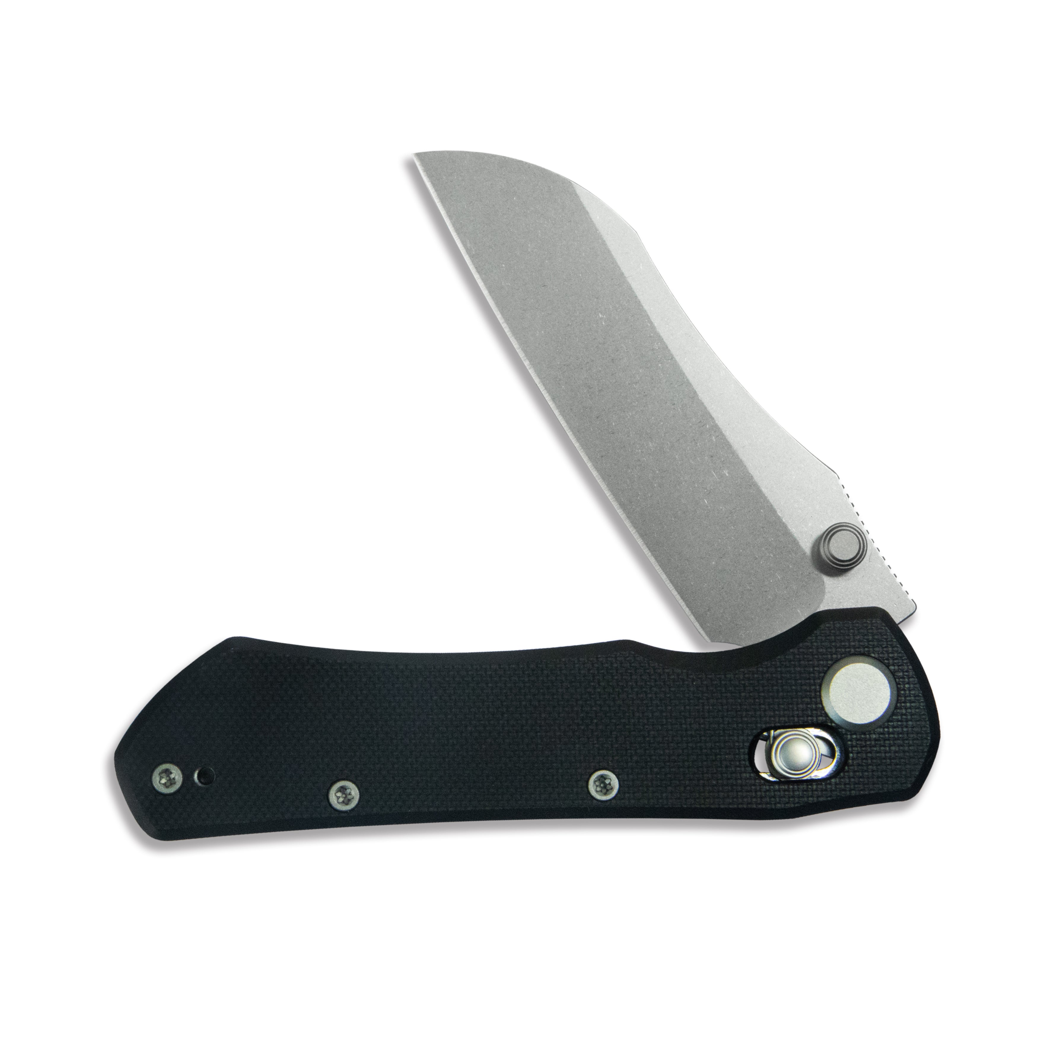 GEO Knife Komodo Crossbar lock Folding Knife Black G10 Handle 3.1" Stonewash Bohler M390 Blade GEO2509E