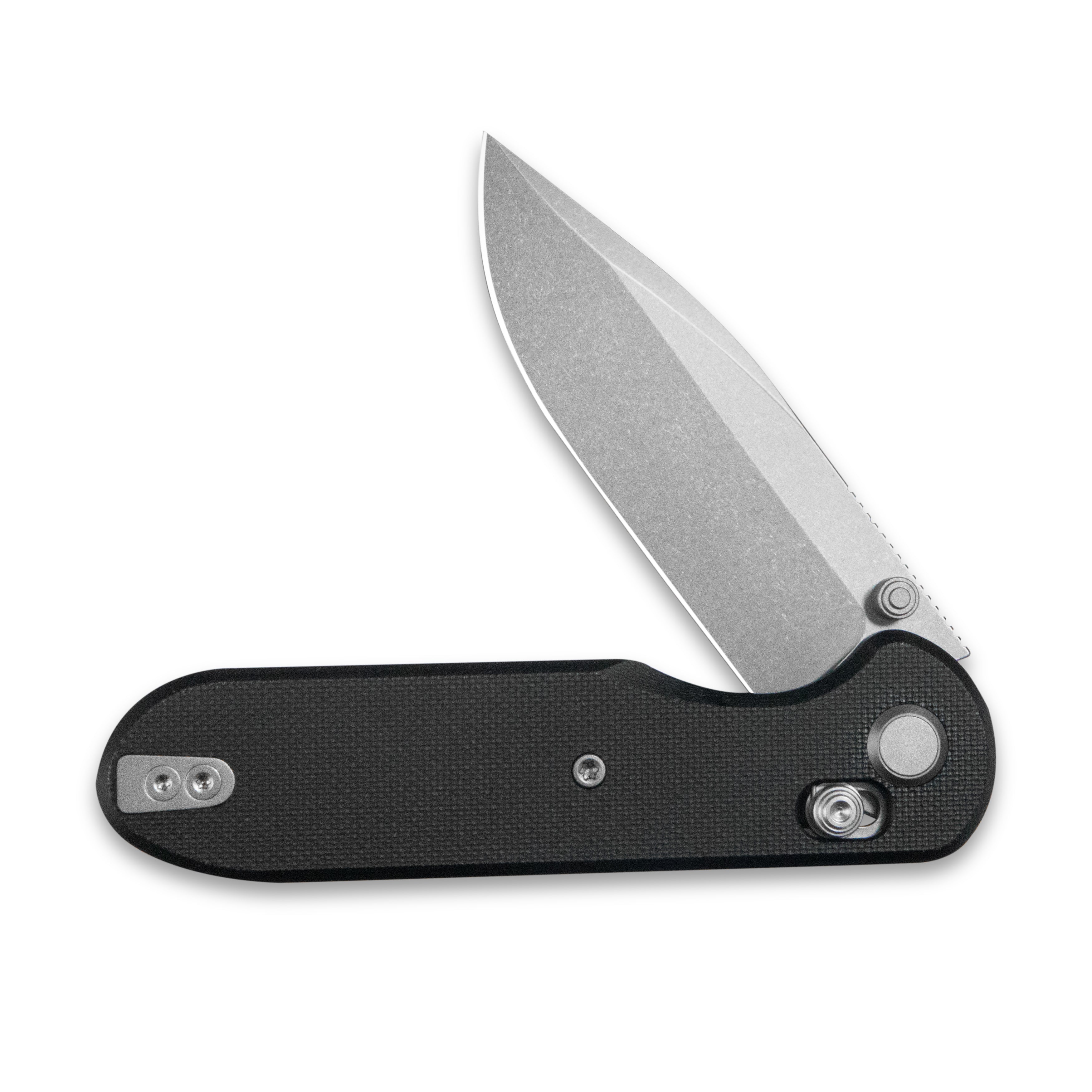 (Pre-order)( Before February 5th): GEO Knife Ethereal Cutter Axis lock Folding Knife Black G10 Handle 3.0" Stonewash Bohler M390 Blade GEO2402F