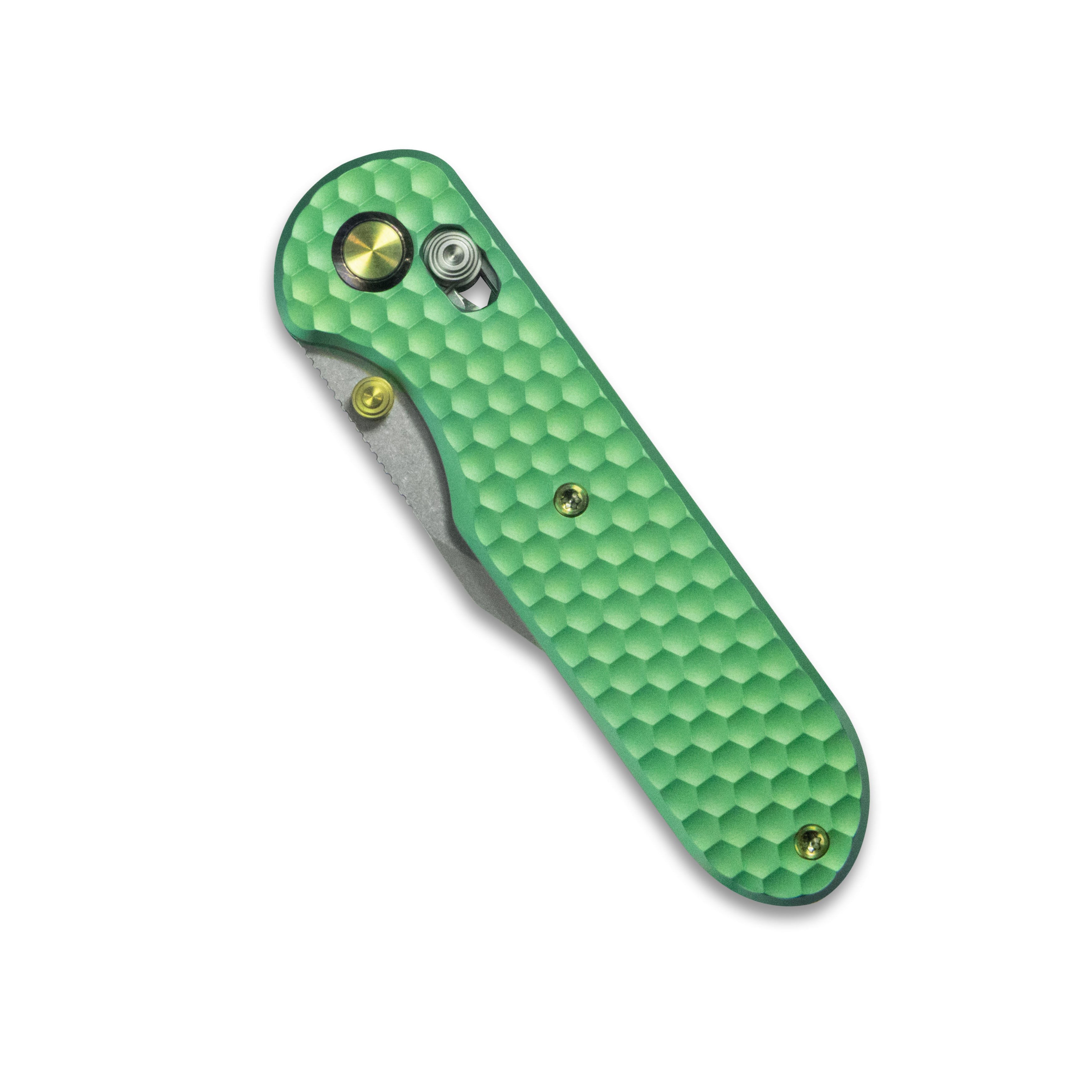 (Pre-order)( Before February 5th): GEO Knife Ethereal Cutter Axis lock Folding Knife Green 6AL4V Titanium Handle 3.0" Stonewash Bohler M390 Blade GEO2401H