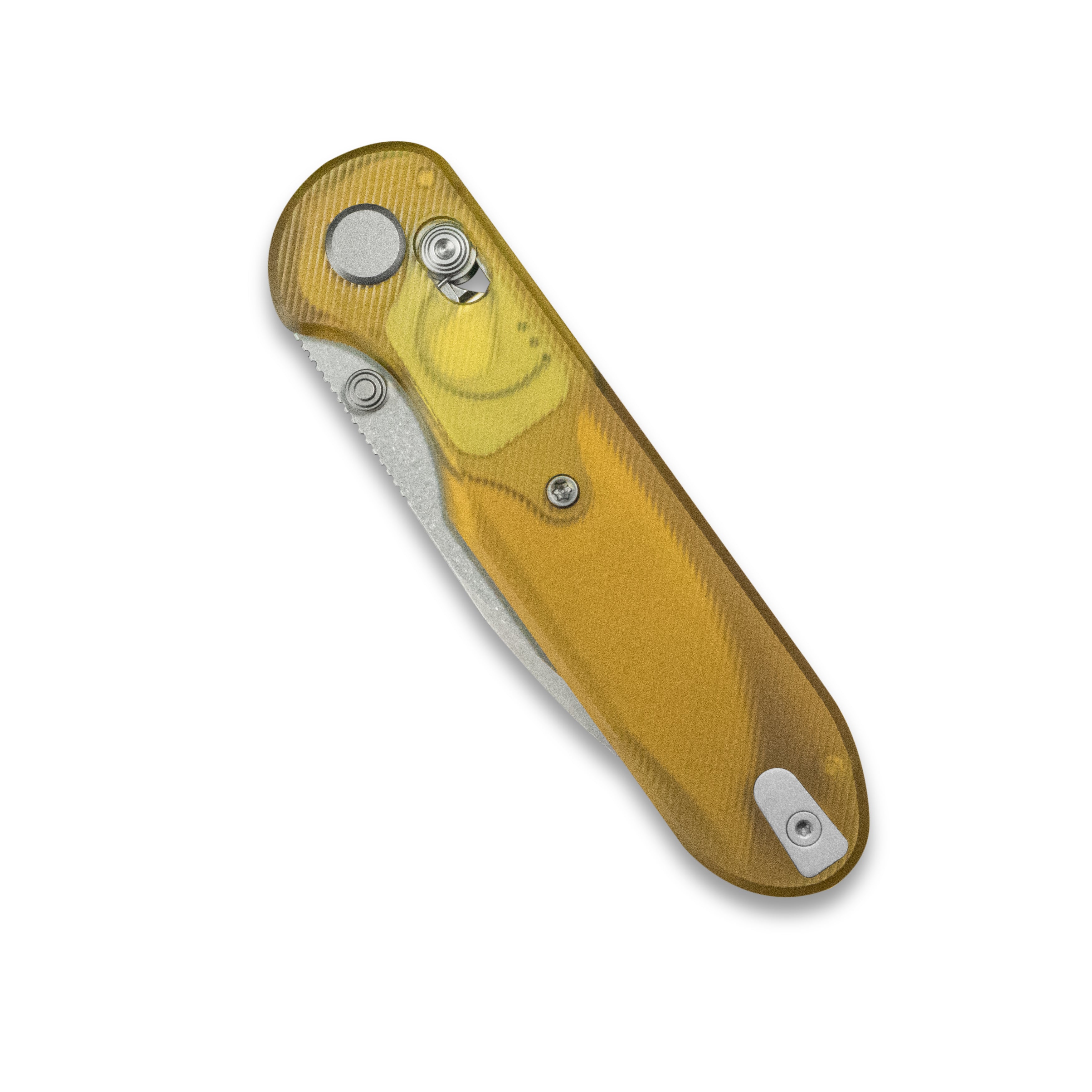 (Pre-order)( Before February 5th): GEO Knife Ethereal Cutter Axis lock Folding Knife Ultem Handle 3.0" Stonewash Bohler M390 Blade GEO2402E