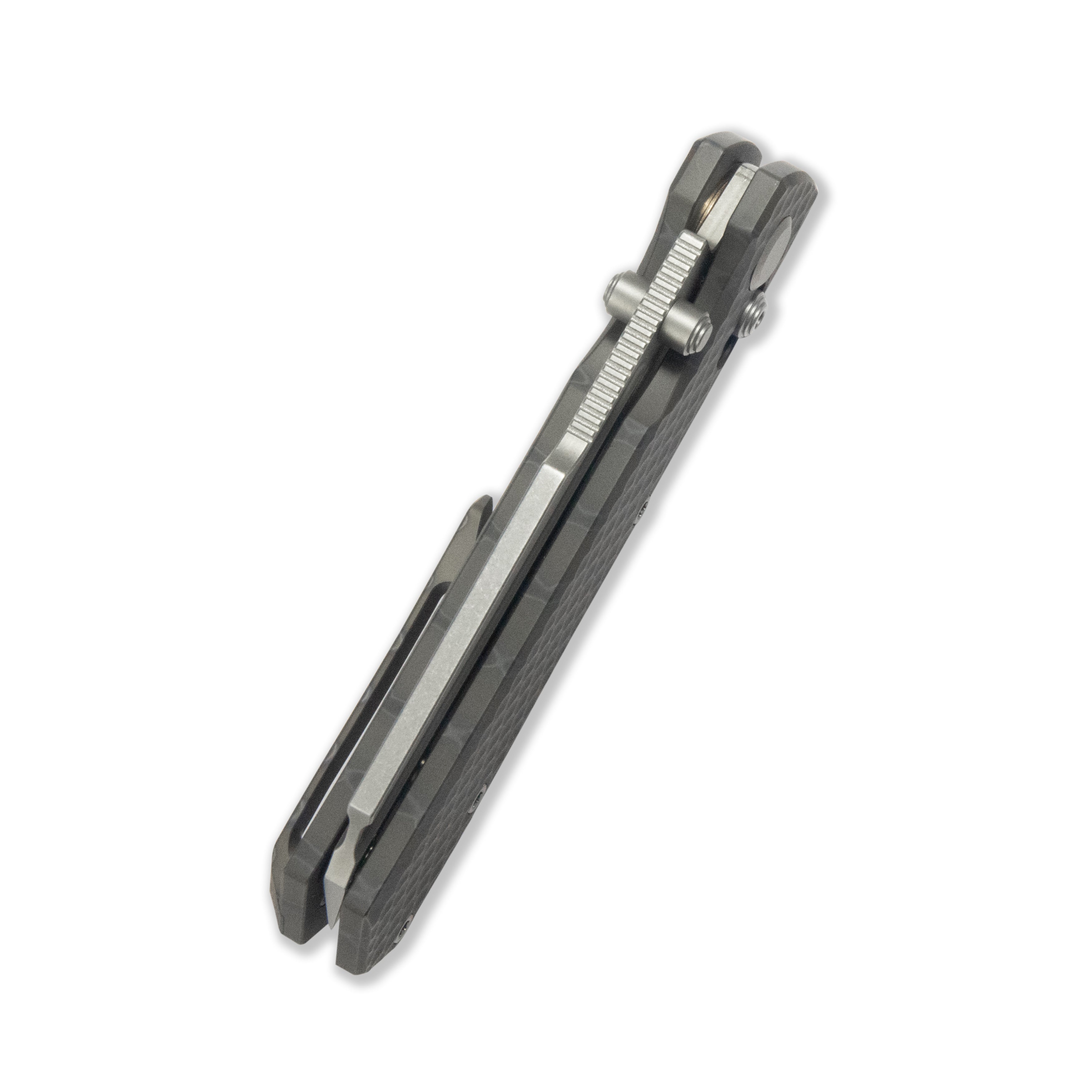 GEO Knife Noxiz Axis lock Folding Knife Tiger Stripe Pattern Flamed 6AL4V Titanium Handle 3.1" Stonewash Bohler M390 Blade GEO2506B