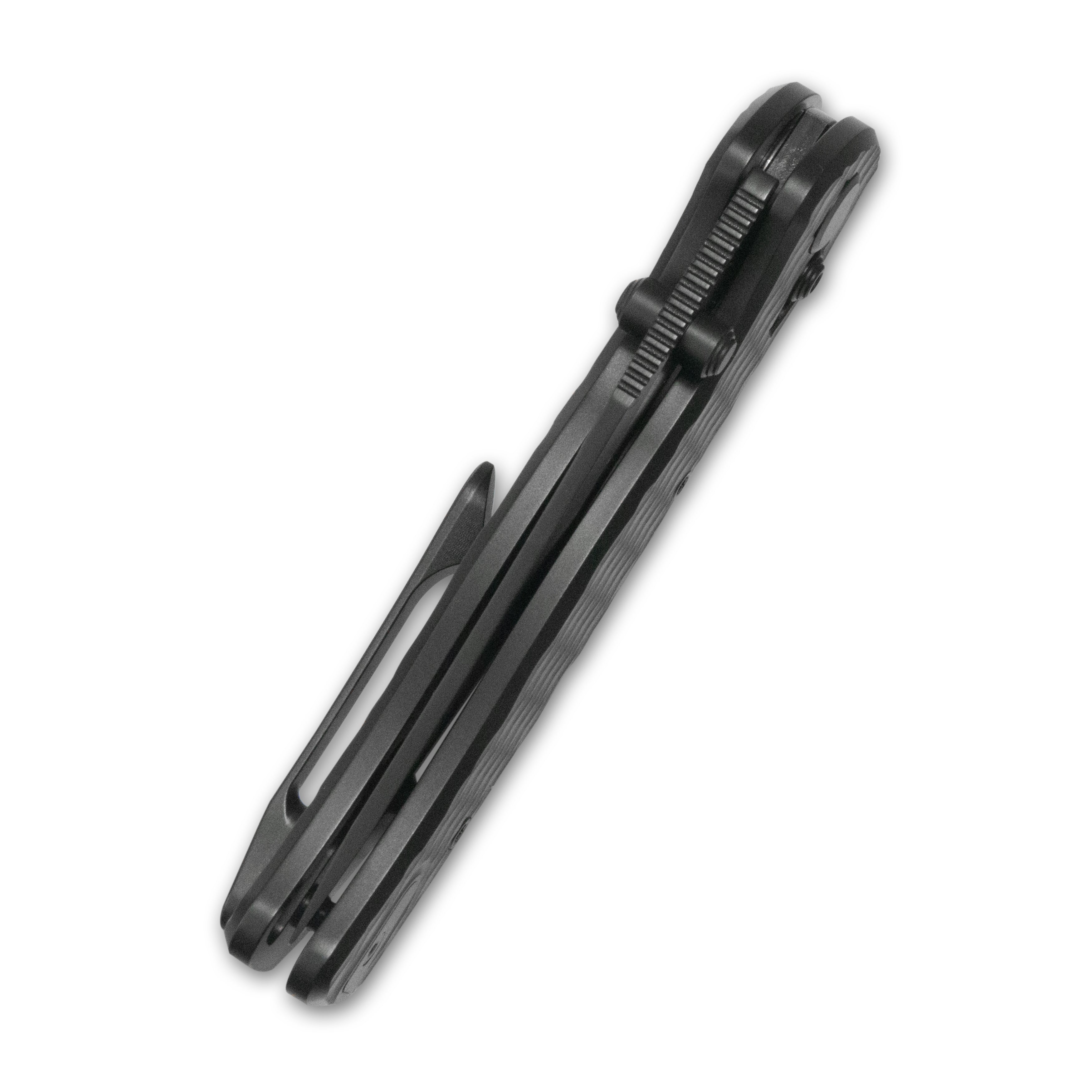 GEO Knife Sharp Shadow Axis lock Folding Knife Black DLC 6AL4V Titanium Handle 3.3" Black DLC Bohler M390 Blade GEO2504B