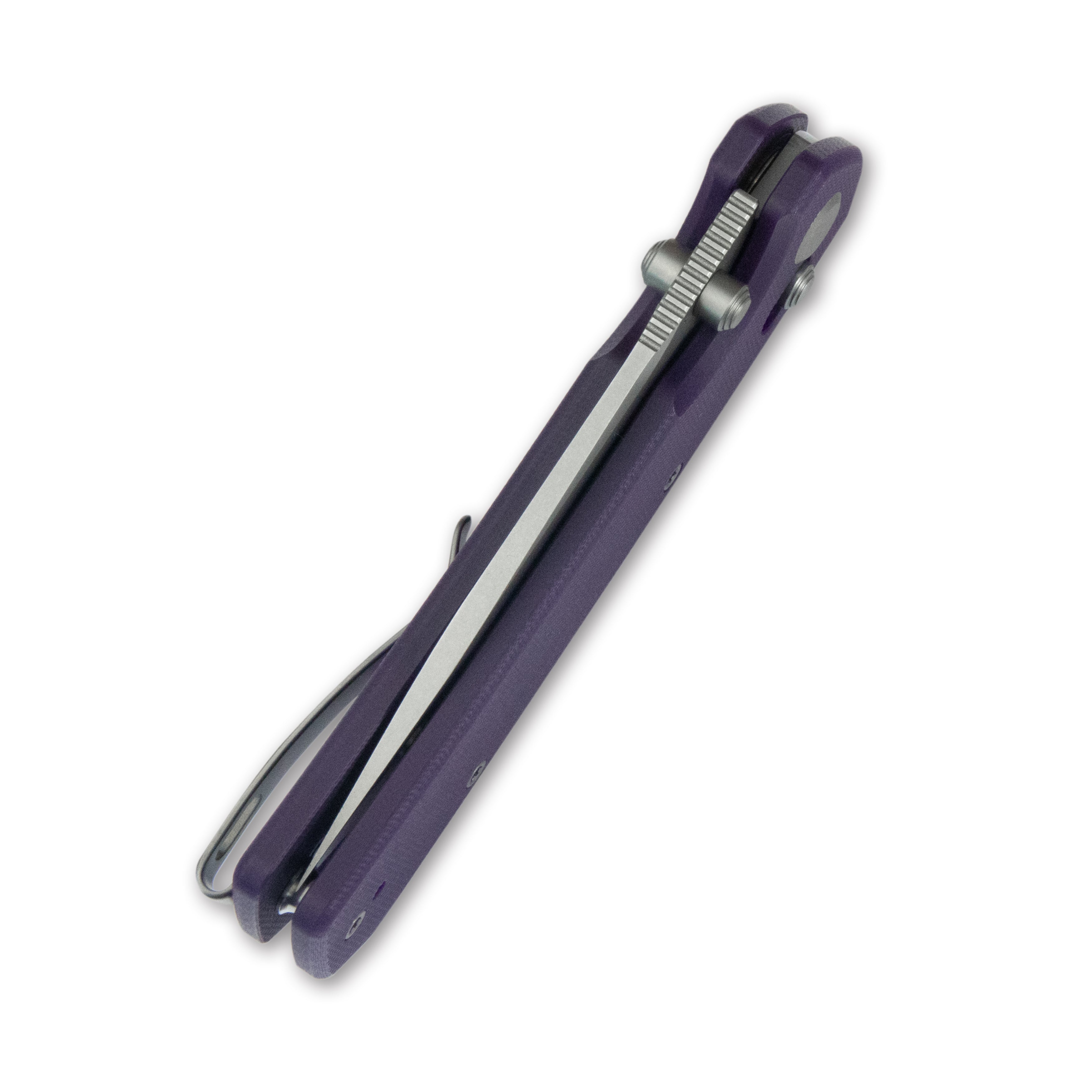 ( Pre-order ) GEO Knife Blaze Crossbar lock Folding Knife Purple G10 Handle 3.3" Stonewash Bohler M390 Blade GEO2503F