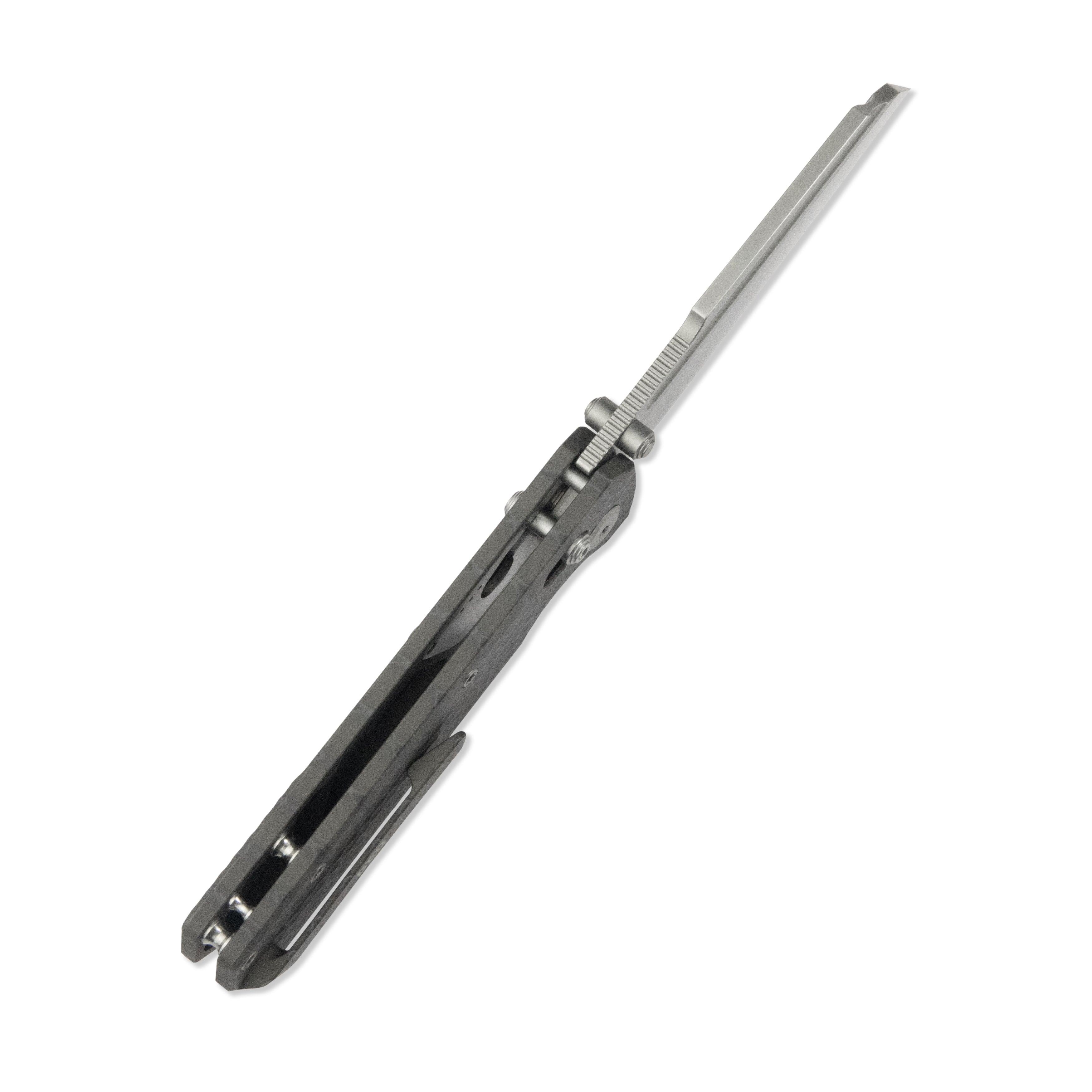 GEO Knife Noxiz Axis lock Folding Knife Tiger Stripe Pattern Flamed 6AL4V Titanium Handle 3.1" Stonewash Bohler M390 Blade GEO2506B