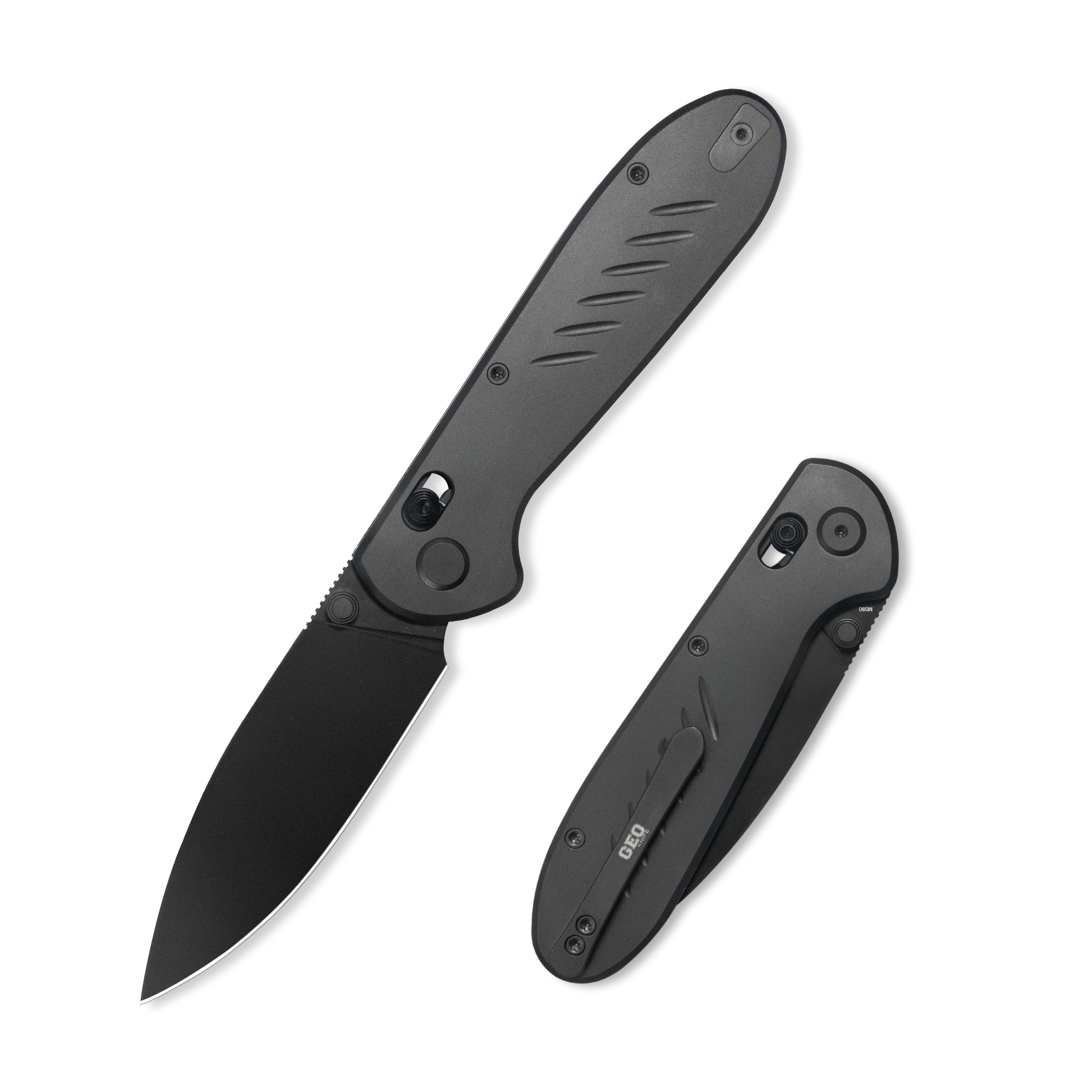 GEO Knife Frost Axis lock Folding Knife Black DLC 6AL4V Titanium Handl