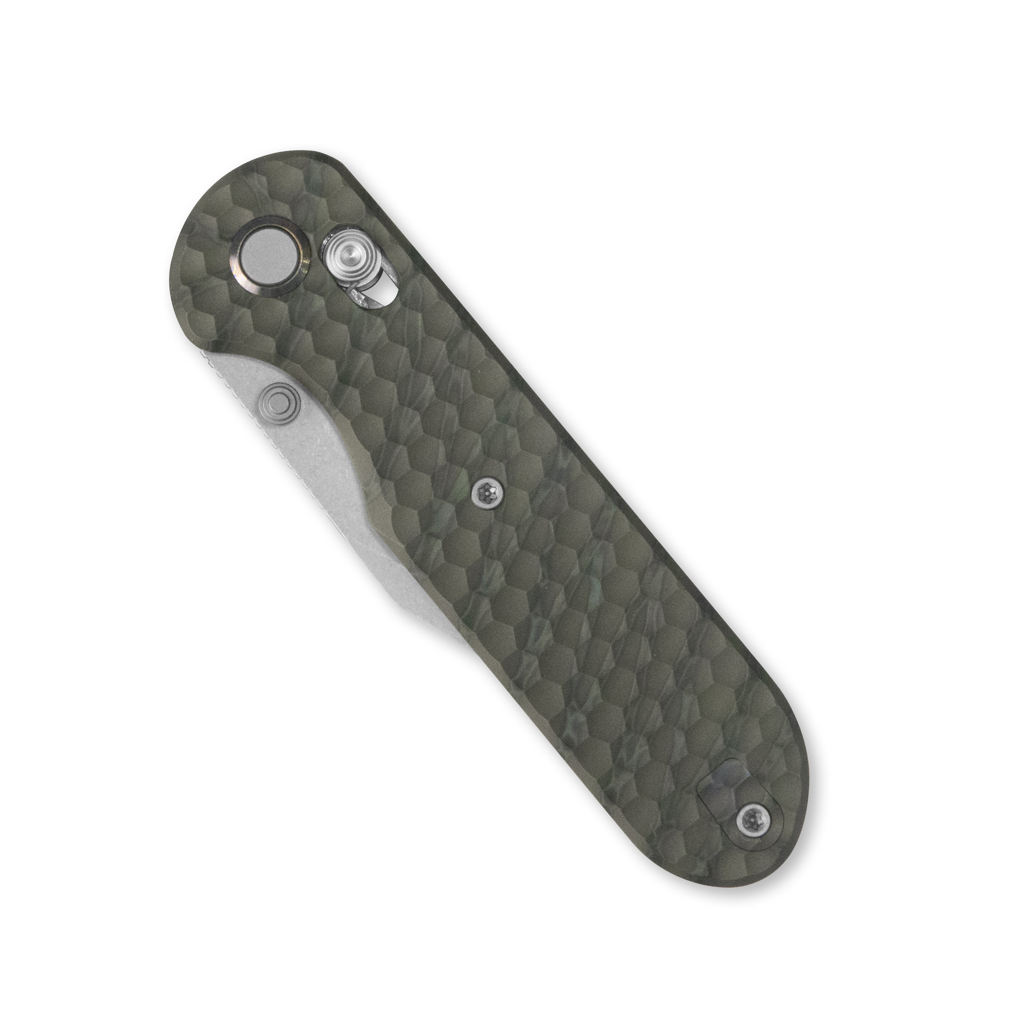 (Pre-order)( Before February 5th): GEO Knife Ethereal Cutter Axis lock Folding Knife Tiger Stripe Pattern Flamed 6AL4V Titanium Handle 3.0" Stonewash Bohler M390 Blade GEO2401J