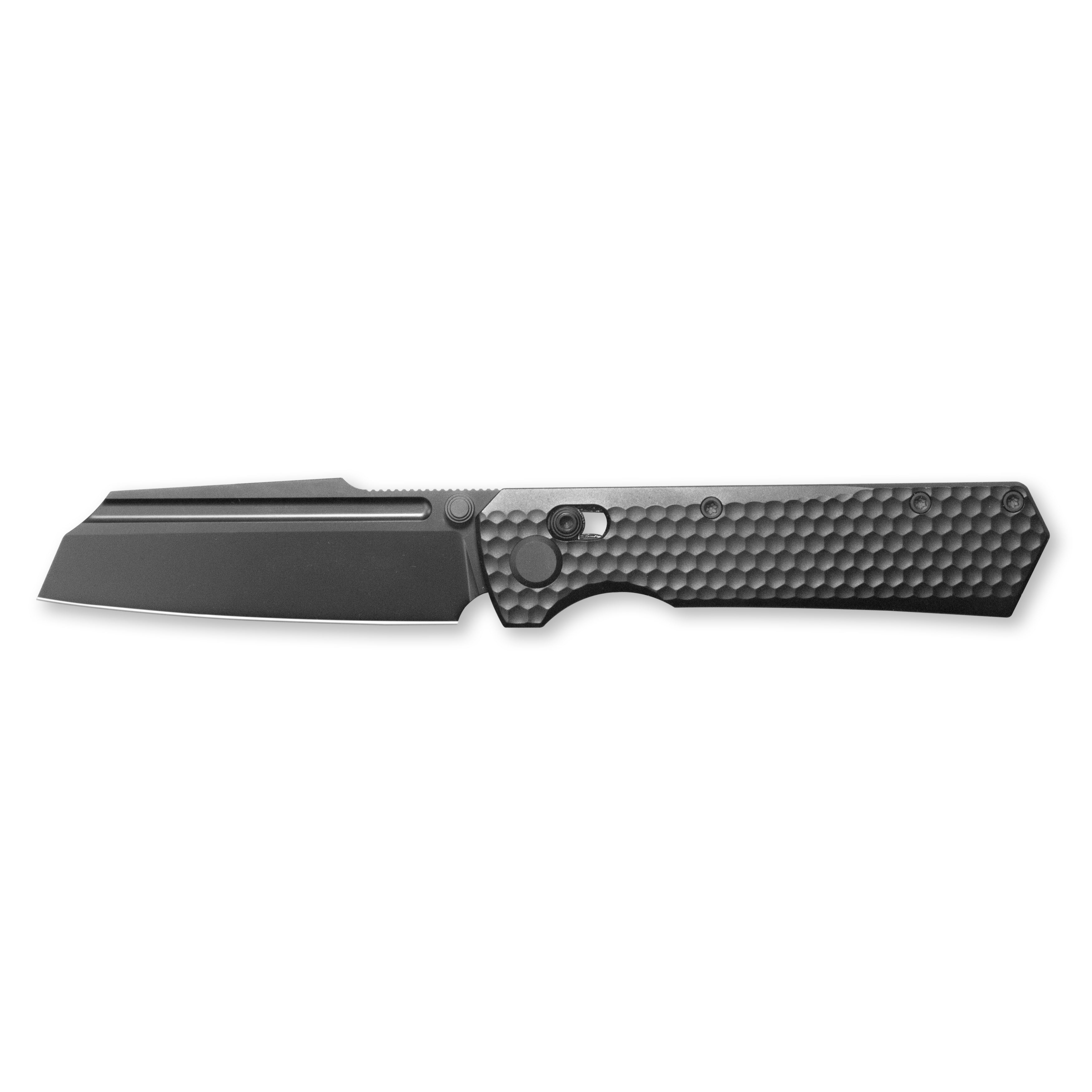 GEO Knife Noxiz Axis lock Folding Knife Black 6AL4V Titanium Handle 3.1" Black DLC Bohler M390 Blade GEO2506C