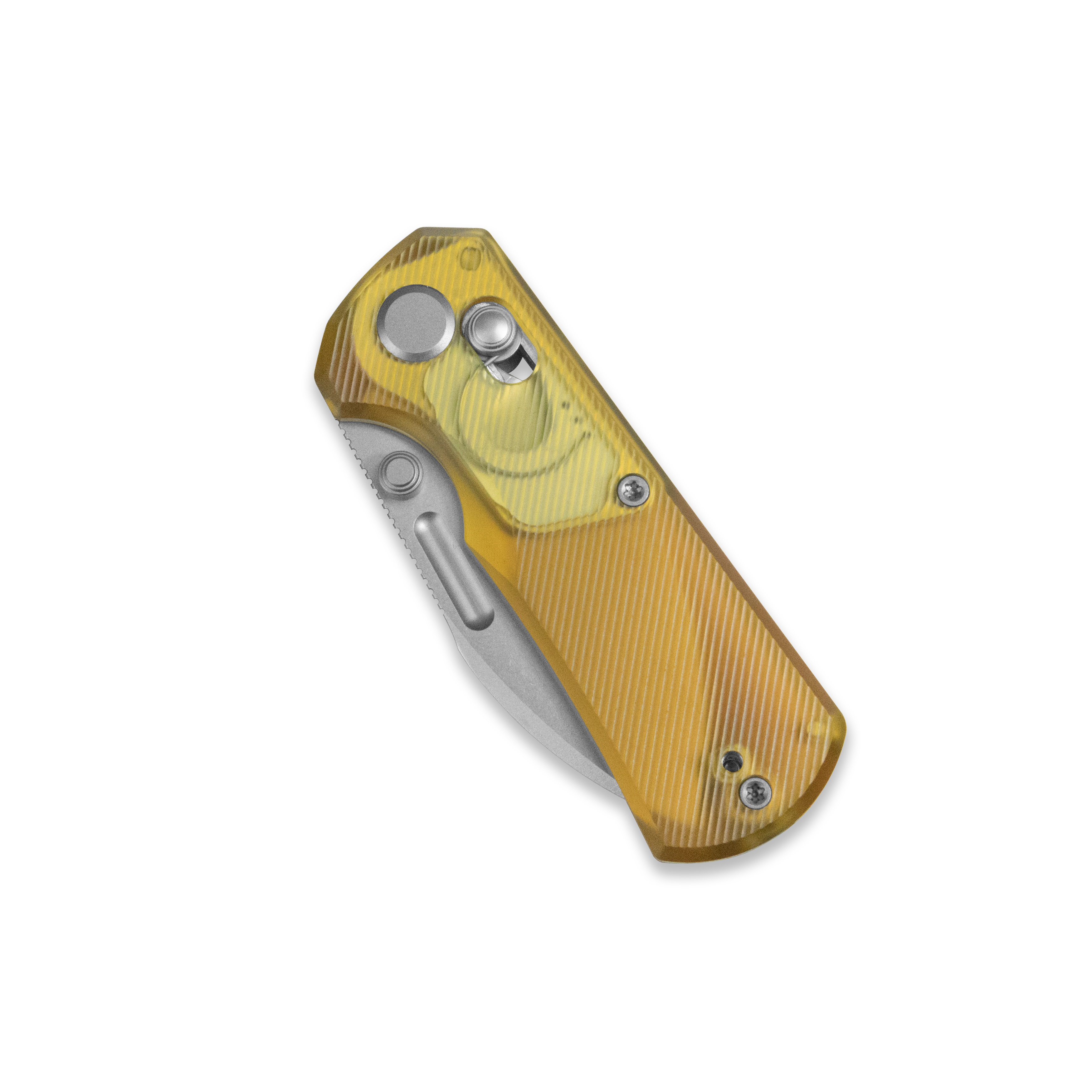 GEO Knife Belluf Crossbar lock Folding Knife Ultem Handle 2.4" Stonewash Bohler M390 Blade GEO2508G