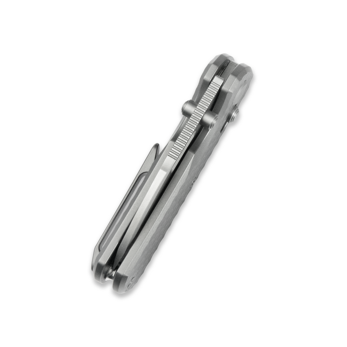 GEO Knife Belluf Crossbar lock Folding Knife Gray 6AL4V Titanium Handle 2.4" Stonewash Bohler M390 Blade GEO2508H