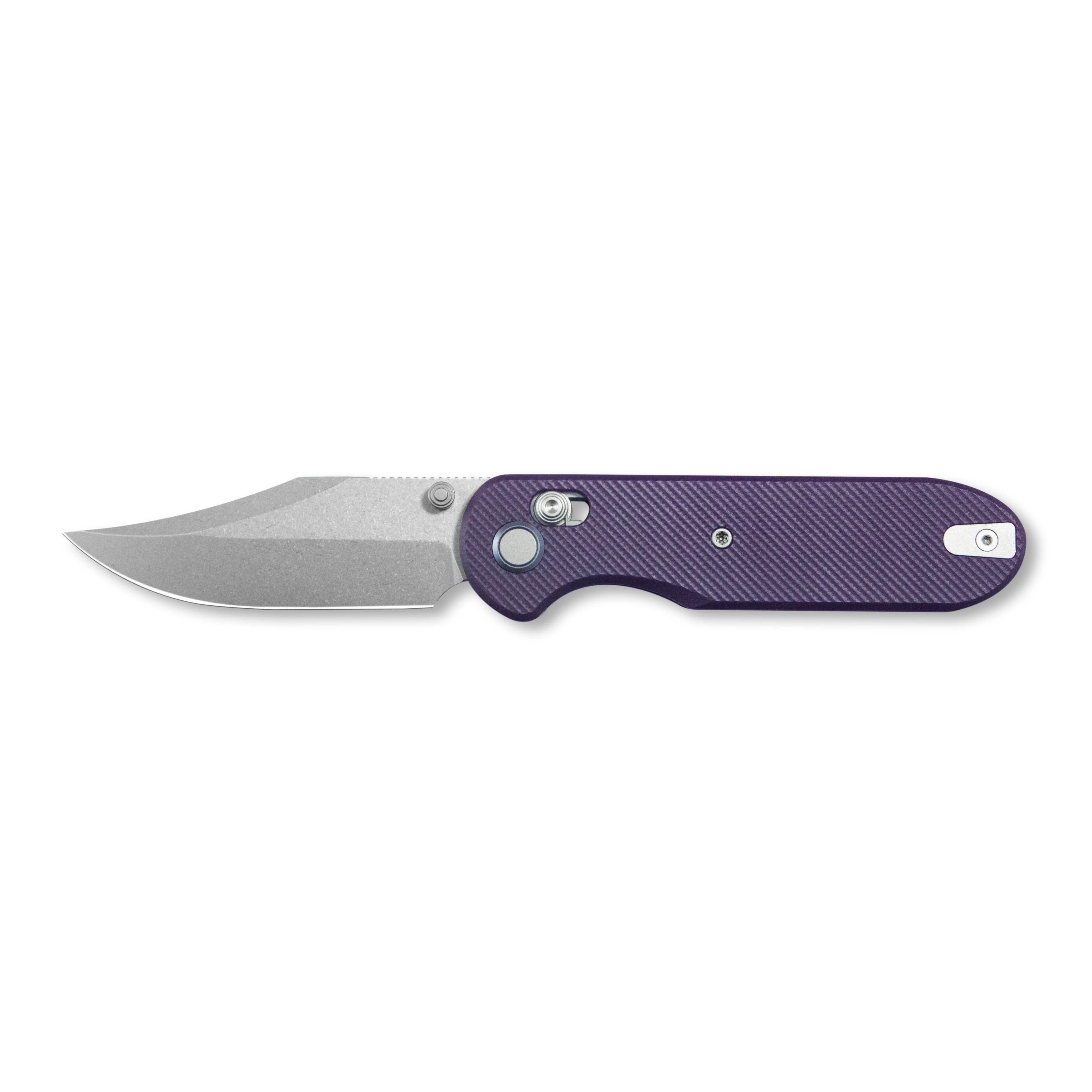 (Pre-order)( Before February 5th): GEO Knife Ethereal Cutter Axis lock Folding Knife Purple G10 Handle 3.0" Stonewash Bohler M390 Blade GEO2401L