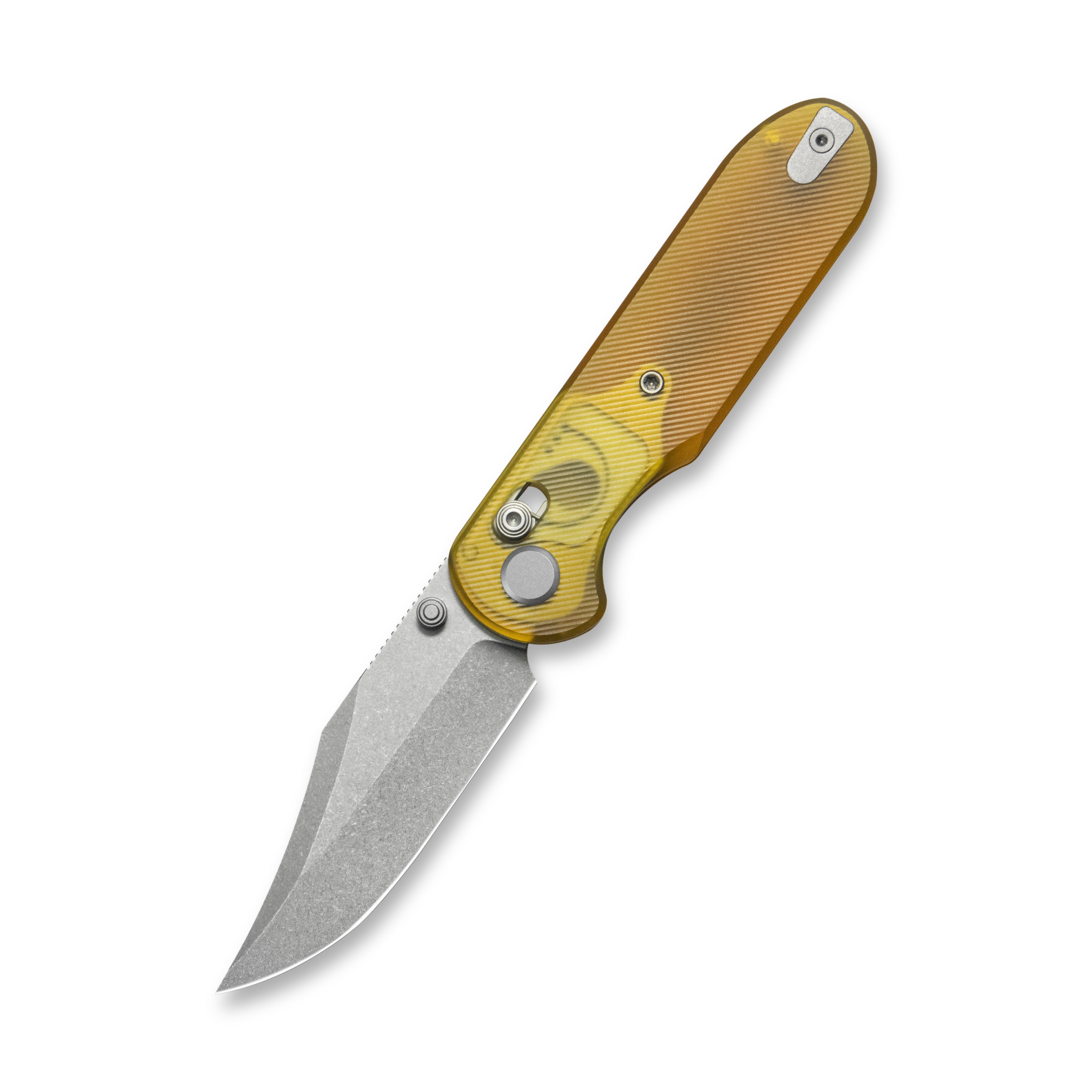 (Pre-order)( Before February 5th): GEO Knife Ethereal Cutter Axis lock Folding Knife Ultem Handle 3.0" Stonewash Bohler M390 Blade GEO2401E