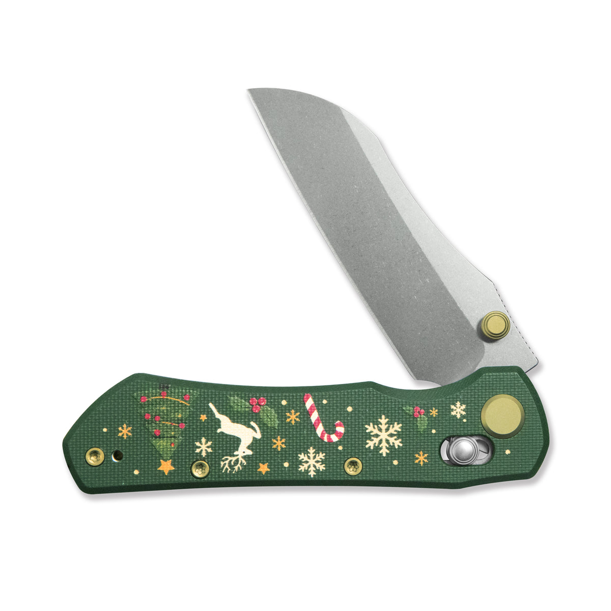 (Pre-order) Christmas Edition: GEO Knife Komodo Crossbar lock Folding Knife Green G10 Handle 3.1" Stonewash Bohler M390 Blade GEO2509-1A