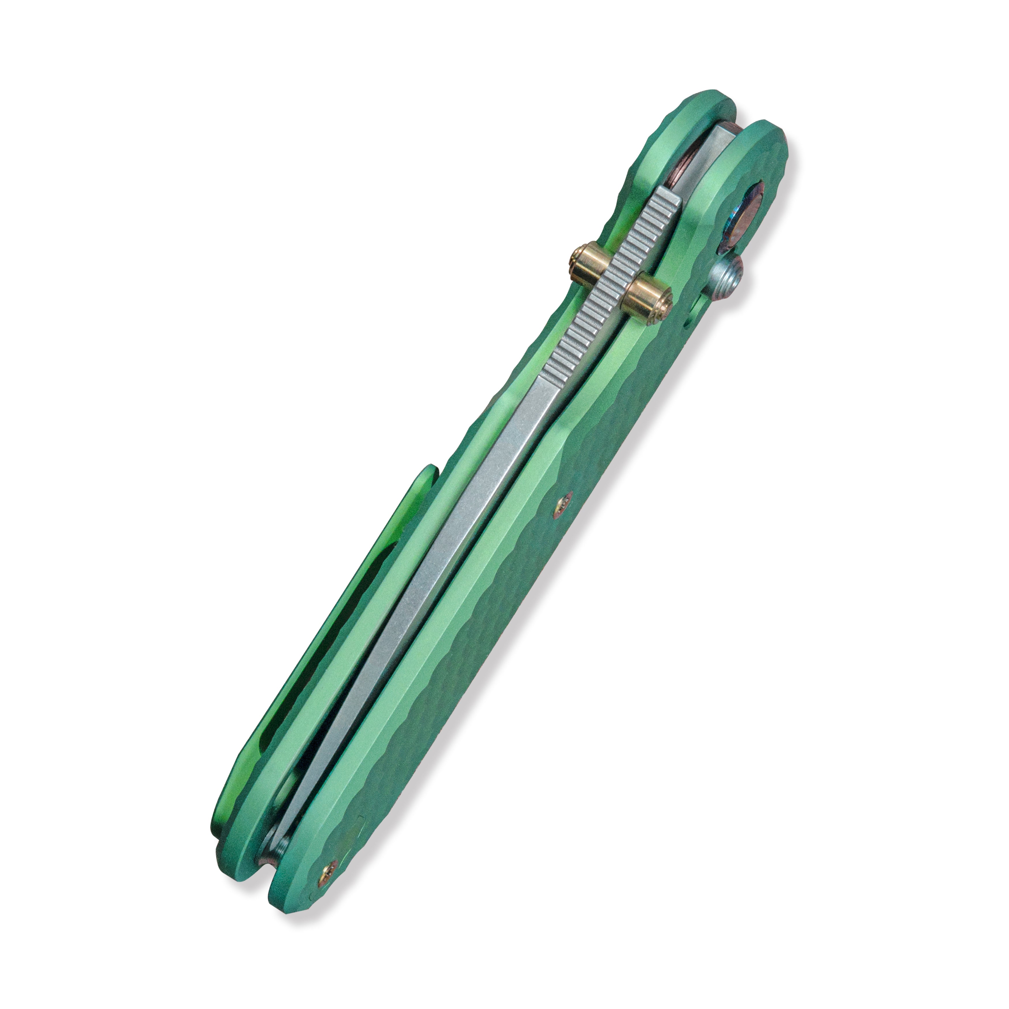 (Pre-order)( Before February 5th): GEO Knife Ethereal Cutter Axis lock Folding Knife Green 6AL4V Titanium Handle 3.0" Stonewash Bohler M390 Blade GEO2402H