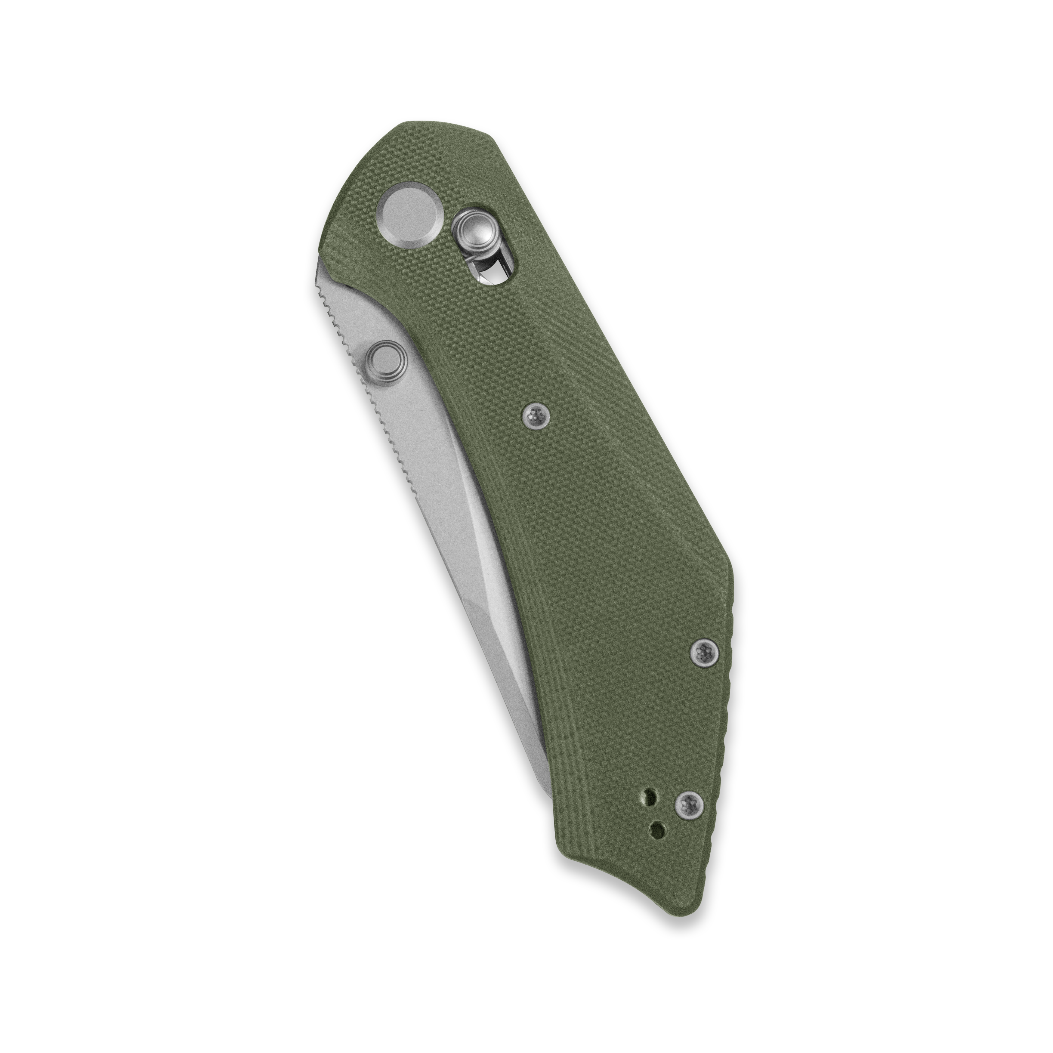 GEO Knife DIVID Crossbar lock Folding Knife Green G10 Handle 3.3" Stonewash Bohler M390 Blade GEO2507I