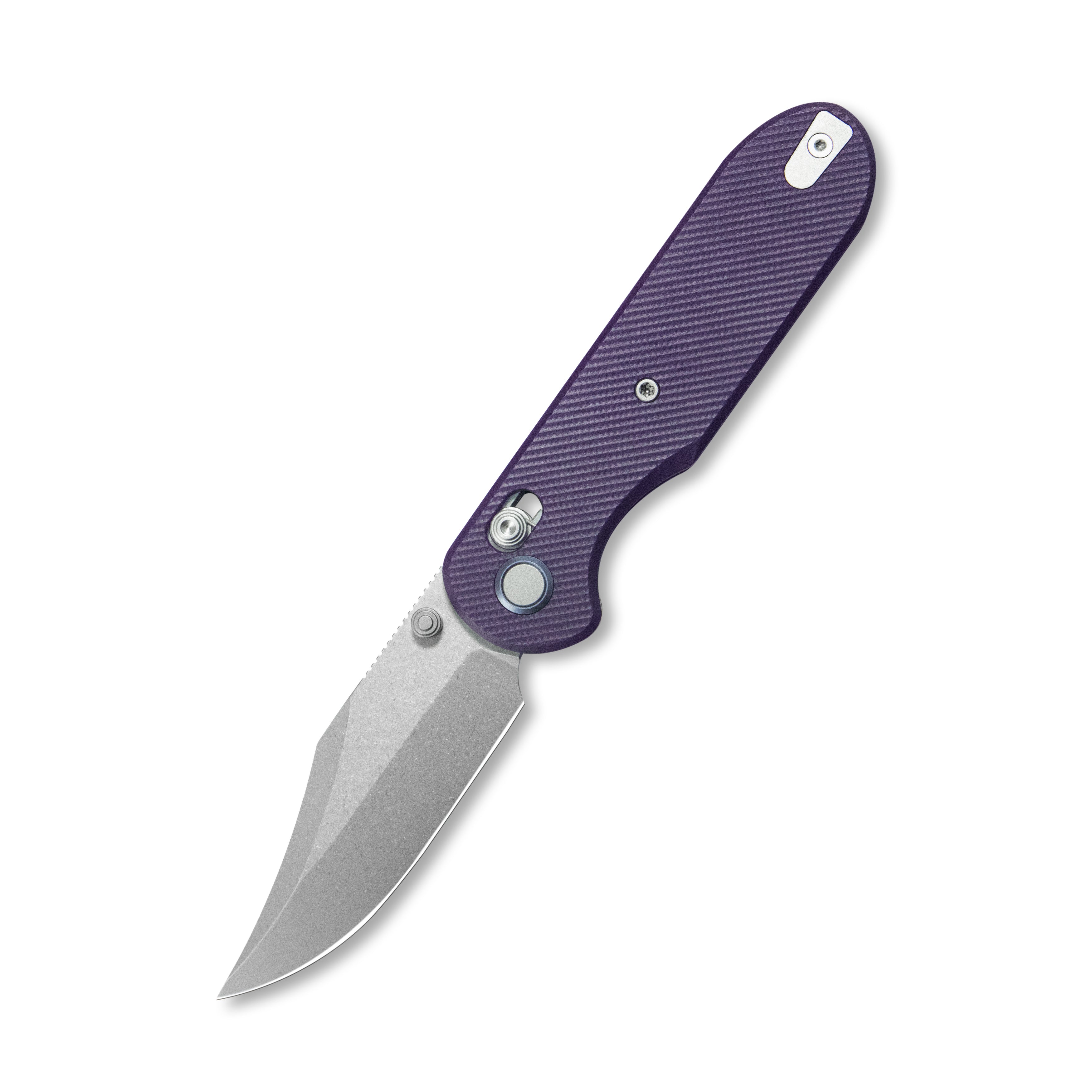 (Pre-order)( Before February 5th): GEO Knife Ethereal Cutter Axis lock Folding Knife Purple G10 Handle 3.0" Stonewash Bohler M390 Blade GEO2401L