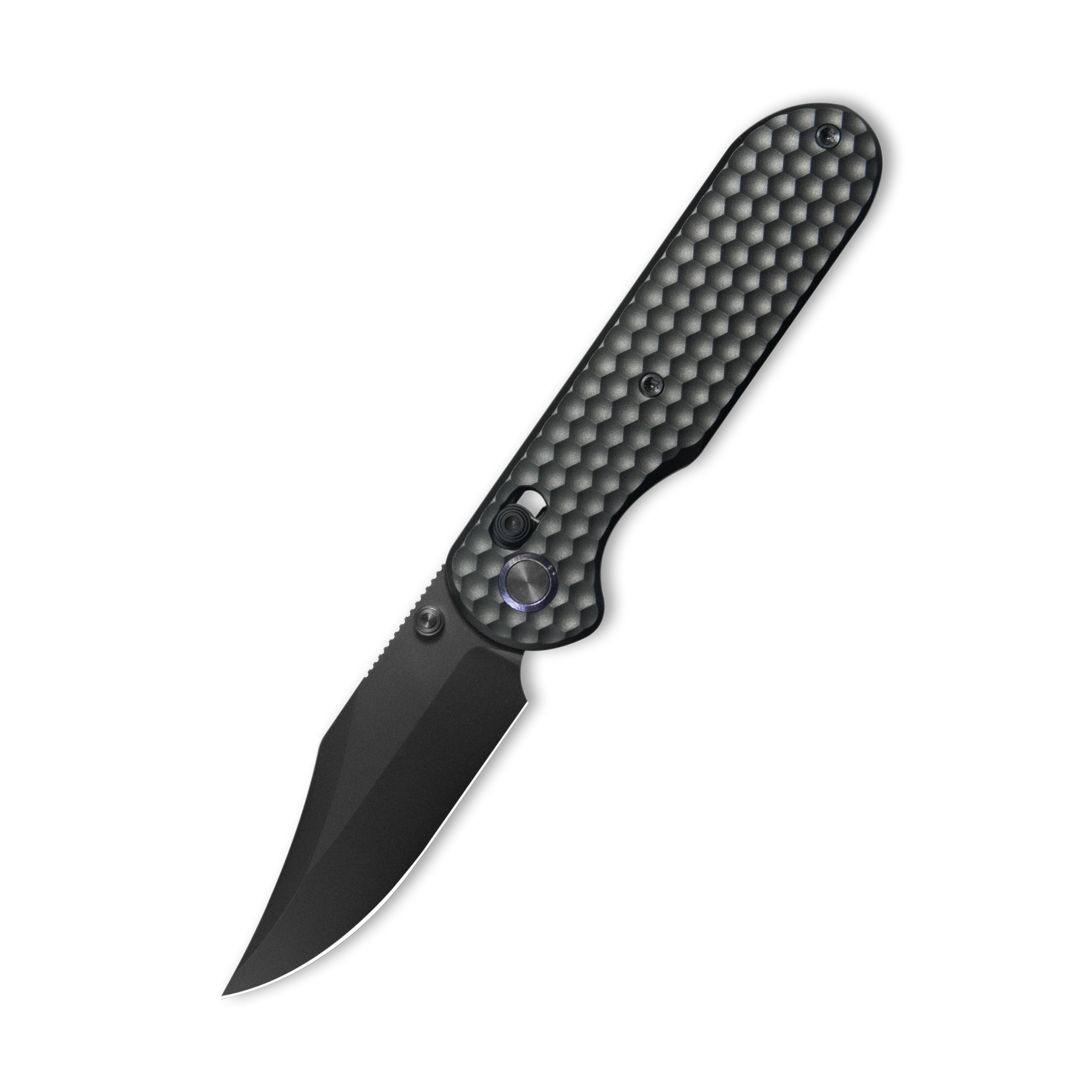 GEO Knife Ethereal Cutter Axis lock Folding Knife Black 6AL4V Titanium Handle 3.0" Black DLC Bohler M390 Blade GEO2401D