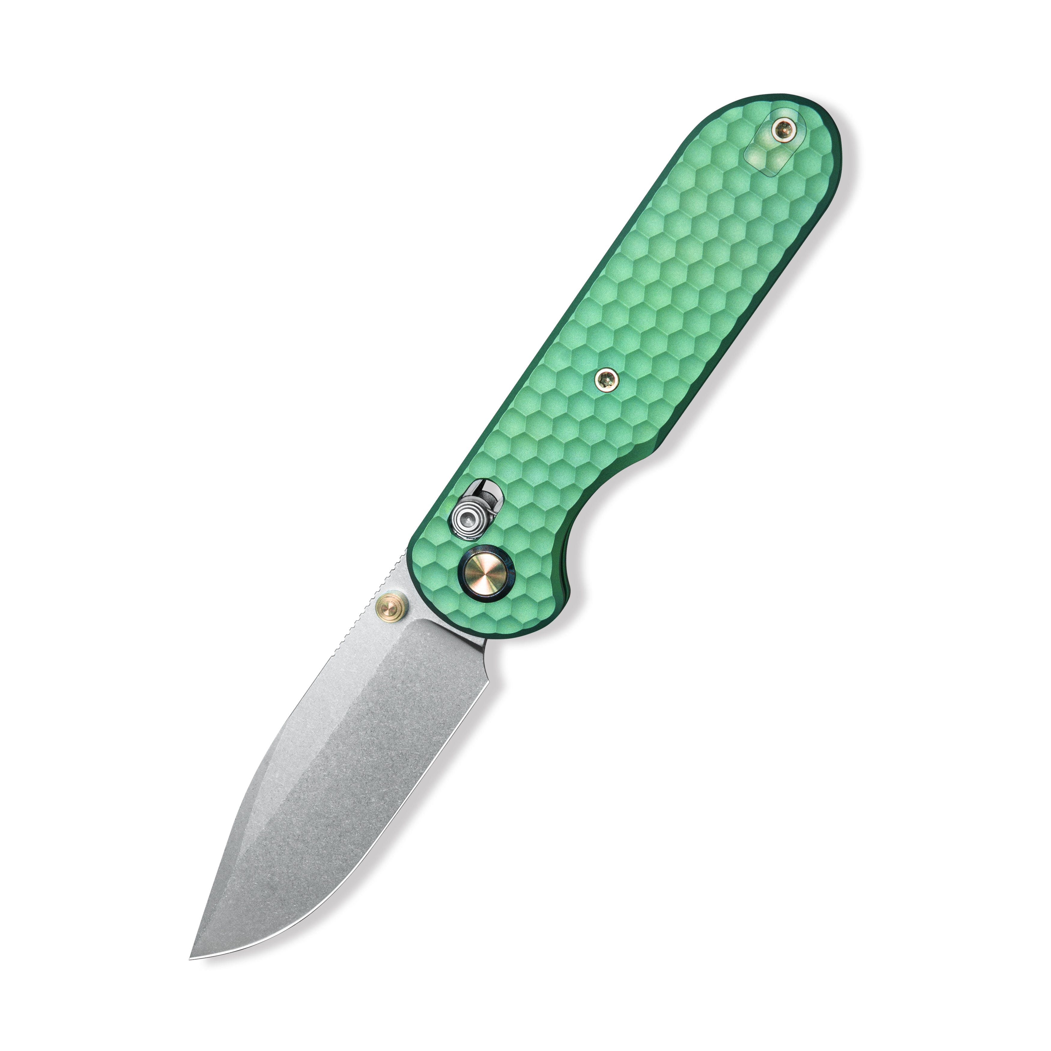 (Pre-order)( Before February 5th): GEO Knife Ethereal Cutter Axis lock Folding Knife Green 6AL4V Titanium Handle 3.0" Stonewash Bohler M390 Blade GEO2402H
