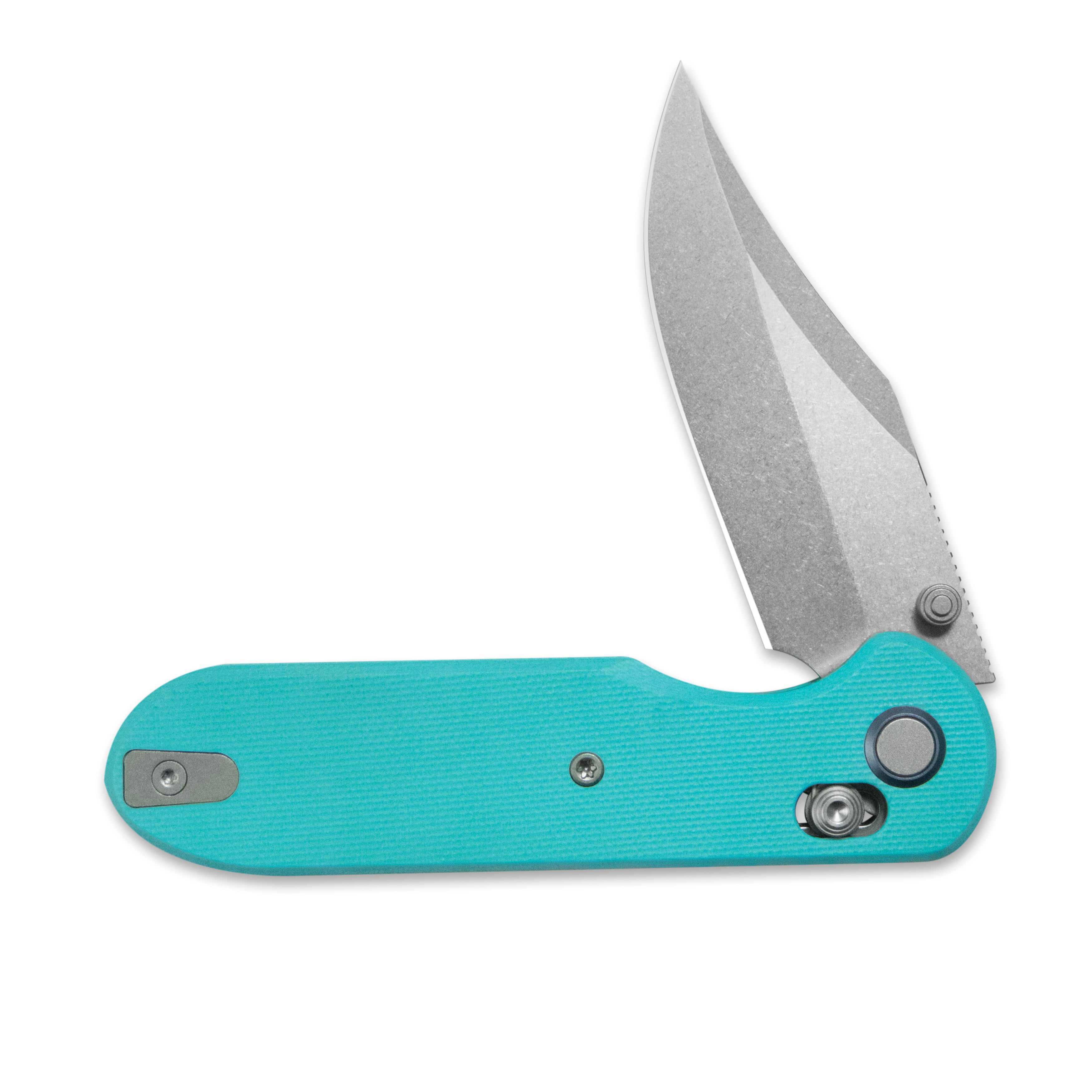 (Pre-order)( Before February 5th): GEO Knife Ethereal Cutter Axis lock Folding Knife Tiffany Blue G10 Handle 3.0" Stonewash Bohler M390 Blade GEO2401G