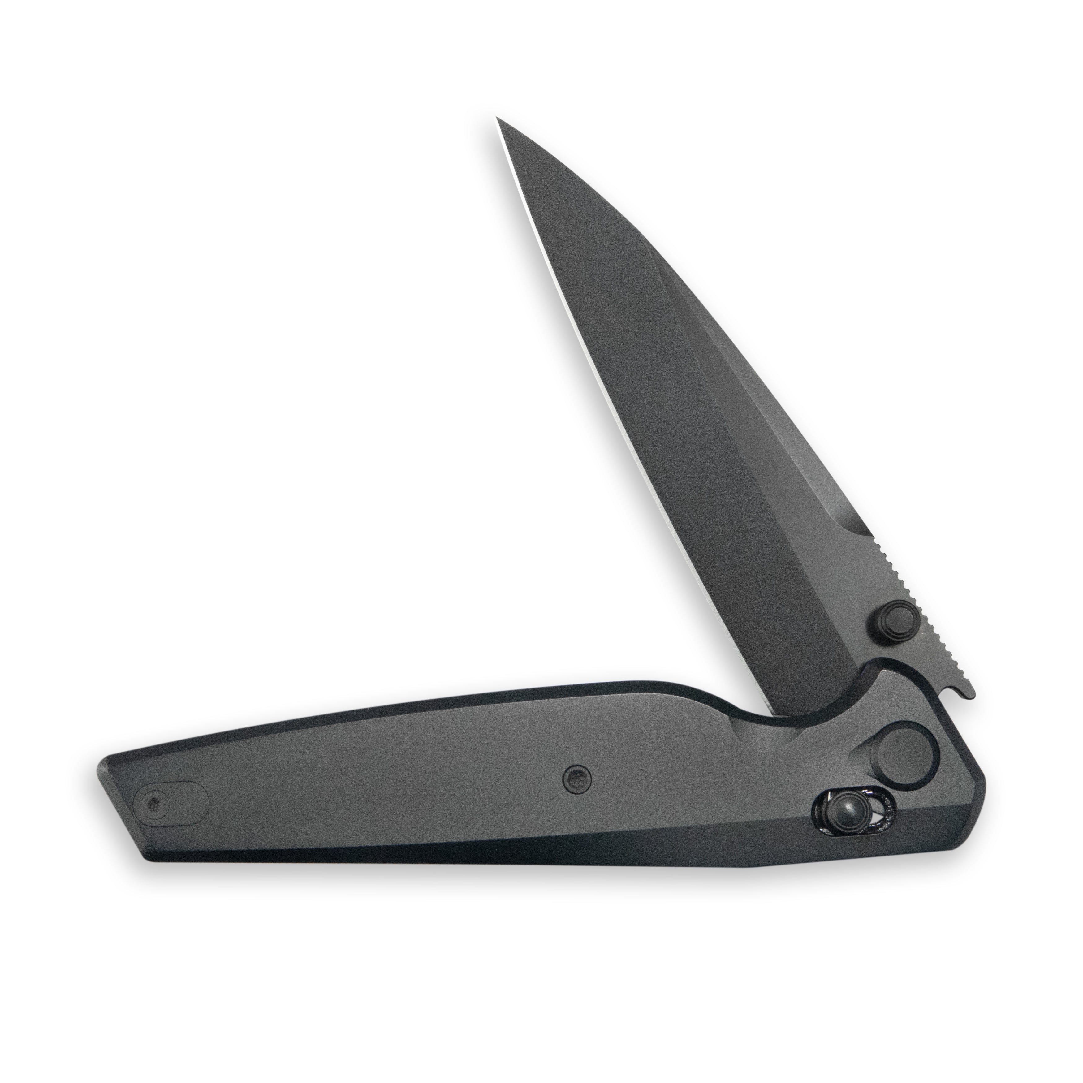 GEO Knife FANTASM Axis lock Folding Knife Black 6AL4V Titanium Handle 3.9" Black DLC Bohler M390 Blade GEO2505C