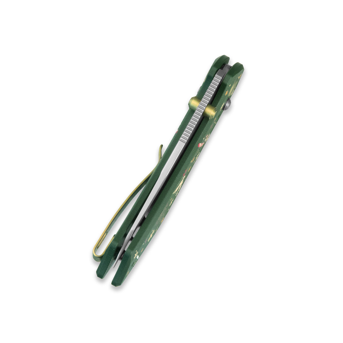 (Pre-order) Christmas Edition: GEO Knife DIVID Crossbar lock Folding Knife Green G10 Handle 3.3" Stonewash Bohler M390 Blade GEO2507L