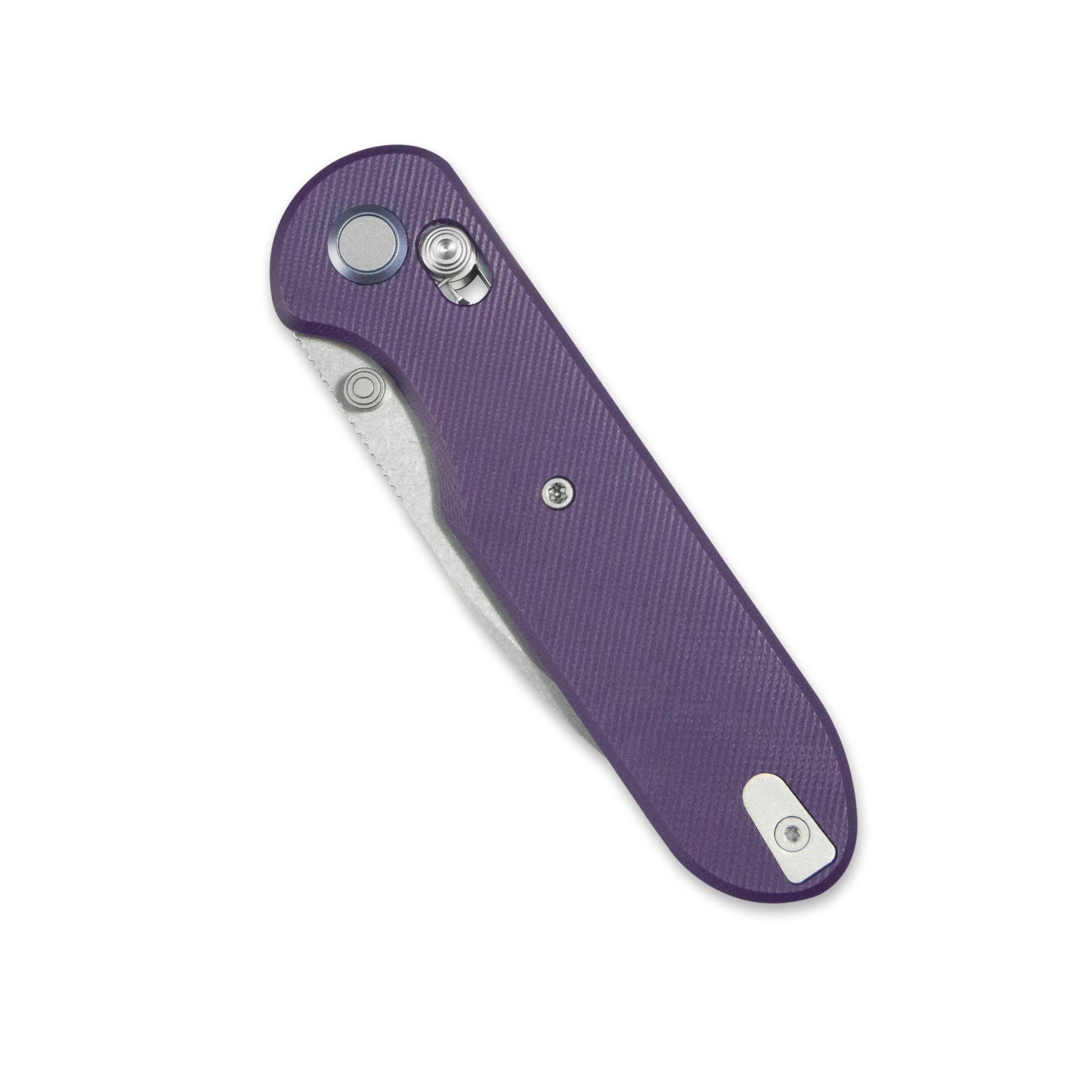 (Pre-order)( Before February 5th): GEO Knife Ethereal Cutter Axis lock Folding Knife Purple G10 Handle 3.0" Stonewash Bohler M390 Blade GEO2402L