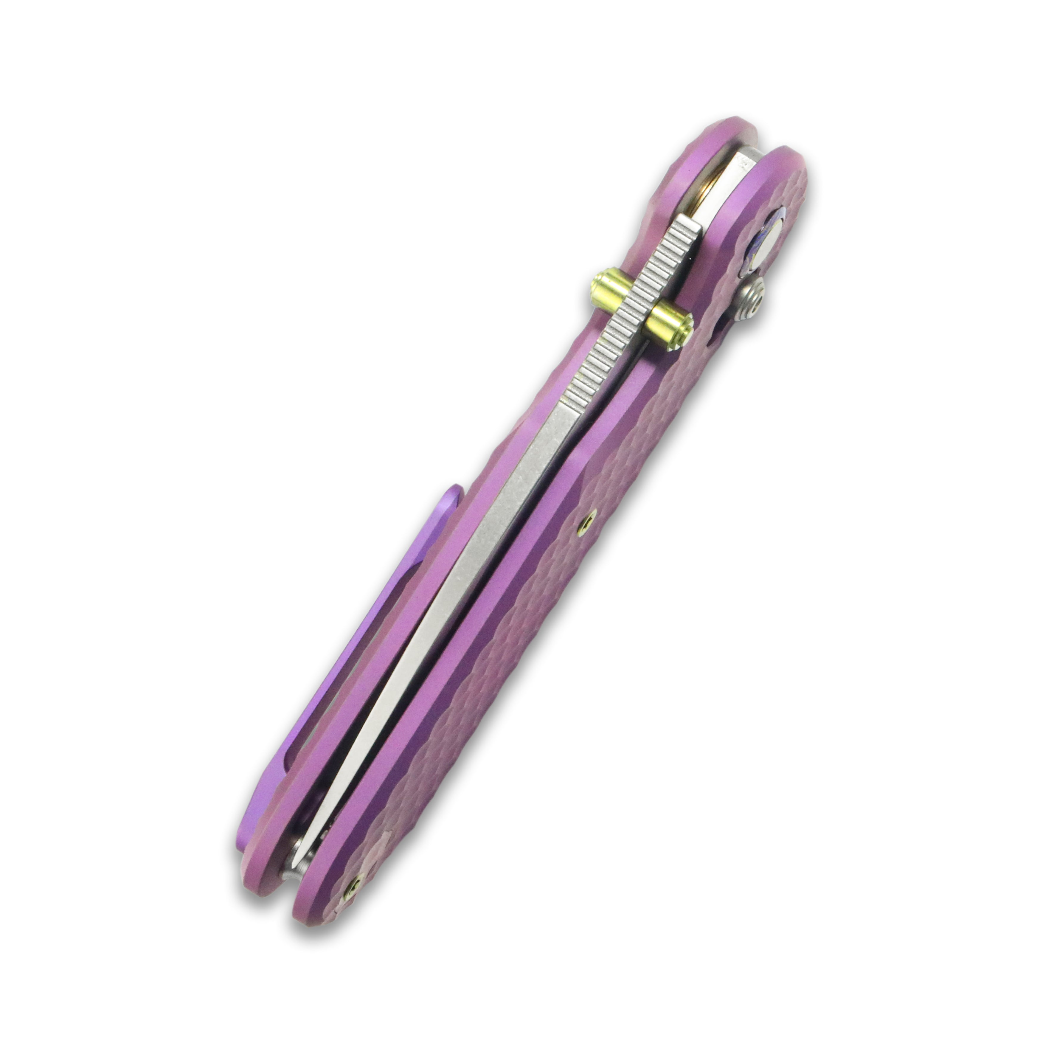 (Pre-order) ( Before February 5th): GEO Knife Ethereal Cutter Axis lock Folding Knife Purple 6AL4V Titanium Handle 3.0" Stonewash Bohler M390 Blade GEO2402I