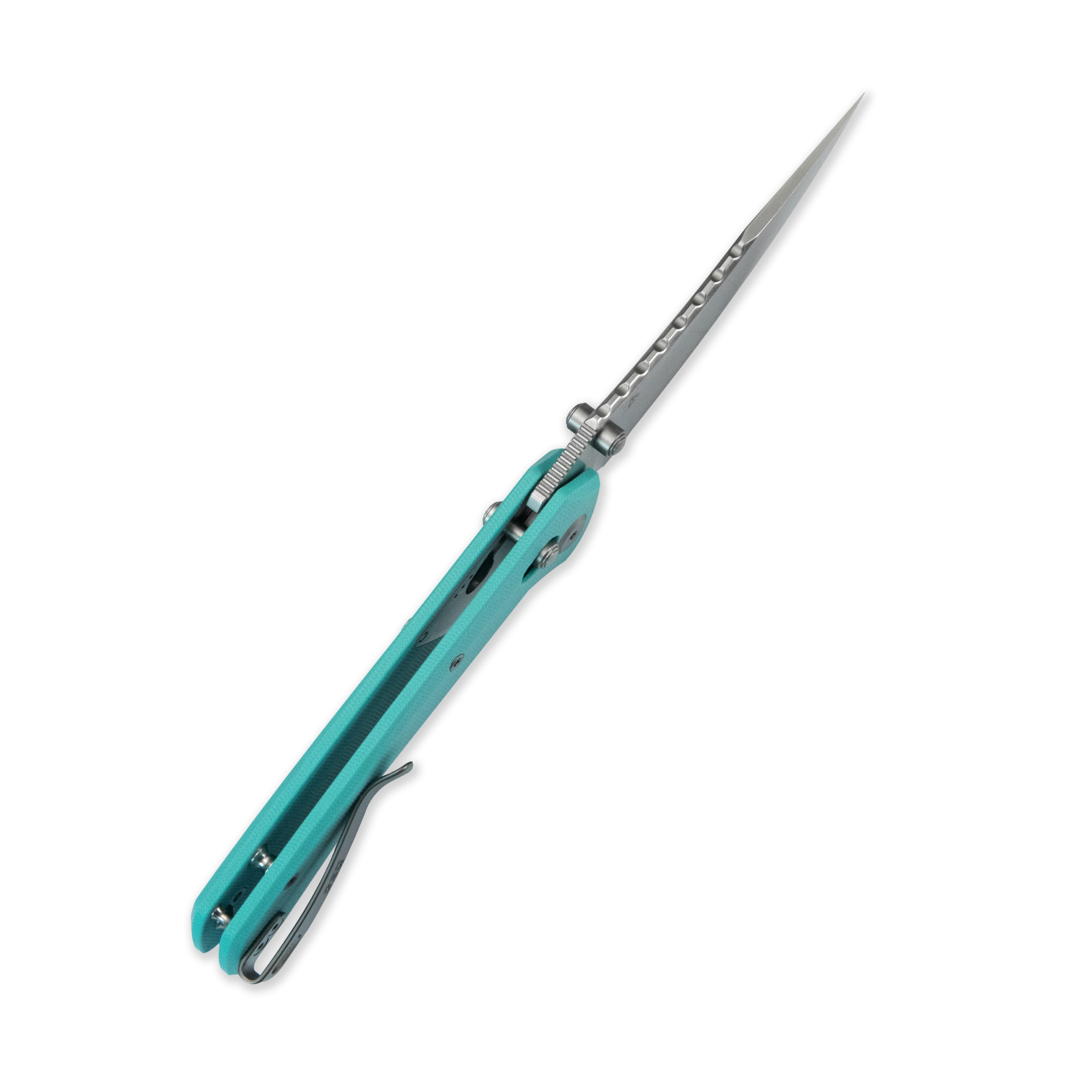 GEO Knife Cirex Crossbar lock Folding Knife Tiffany Blue G10 Handle 3.5" Stonewash Bohler M390 Blade GEO2601B