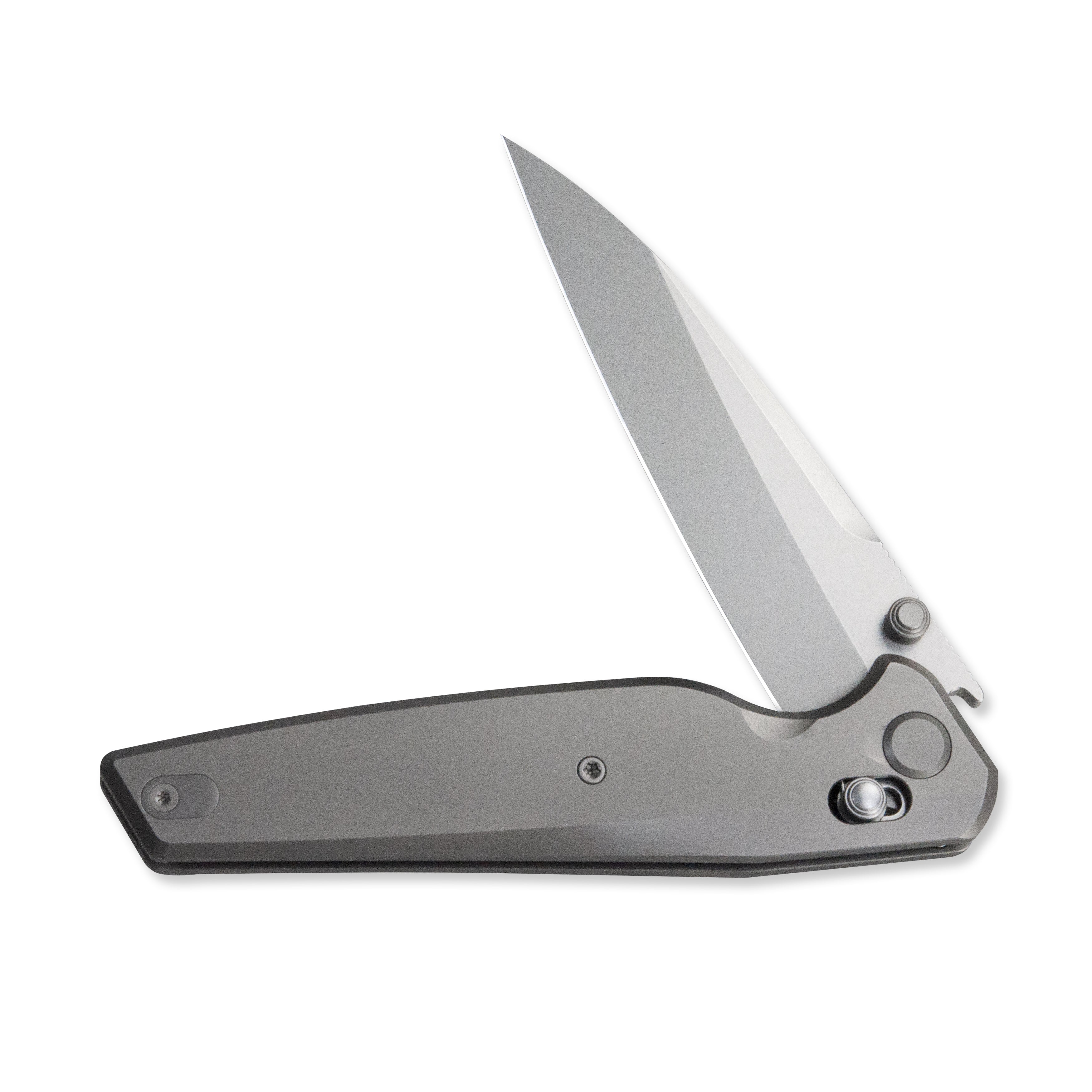 GEO Knife FANTASM Axis lock Folding Knife Gray 6AL4V Titanium Handle 3.9" Stonewash Bohler M390 Blade GEO2505A