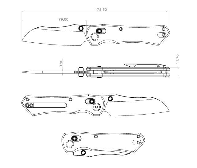 (Pre-order): GEO Knife Komodo Axis lock Folding Knife Ultem Handle 3.1" Stonewash Bohler M390 Blade GEO2509K