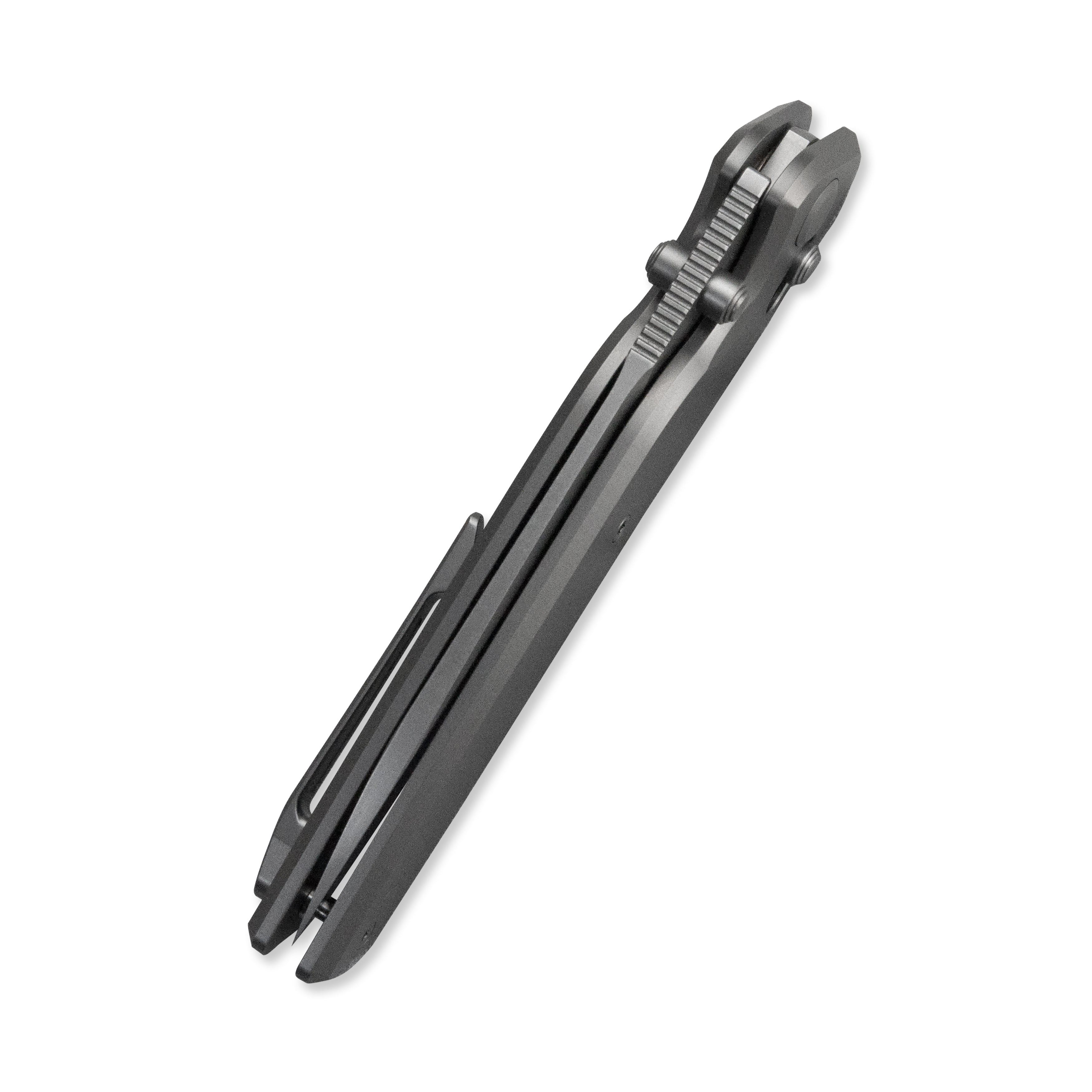 GEO Knife FANTASM Axis lock Folding Knife Gray 6AL4V Titanium Handle 3.9" Stonewash Bohler M390 Blade GEO2505A