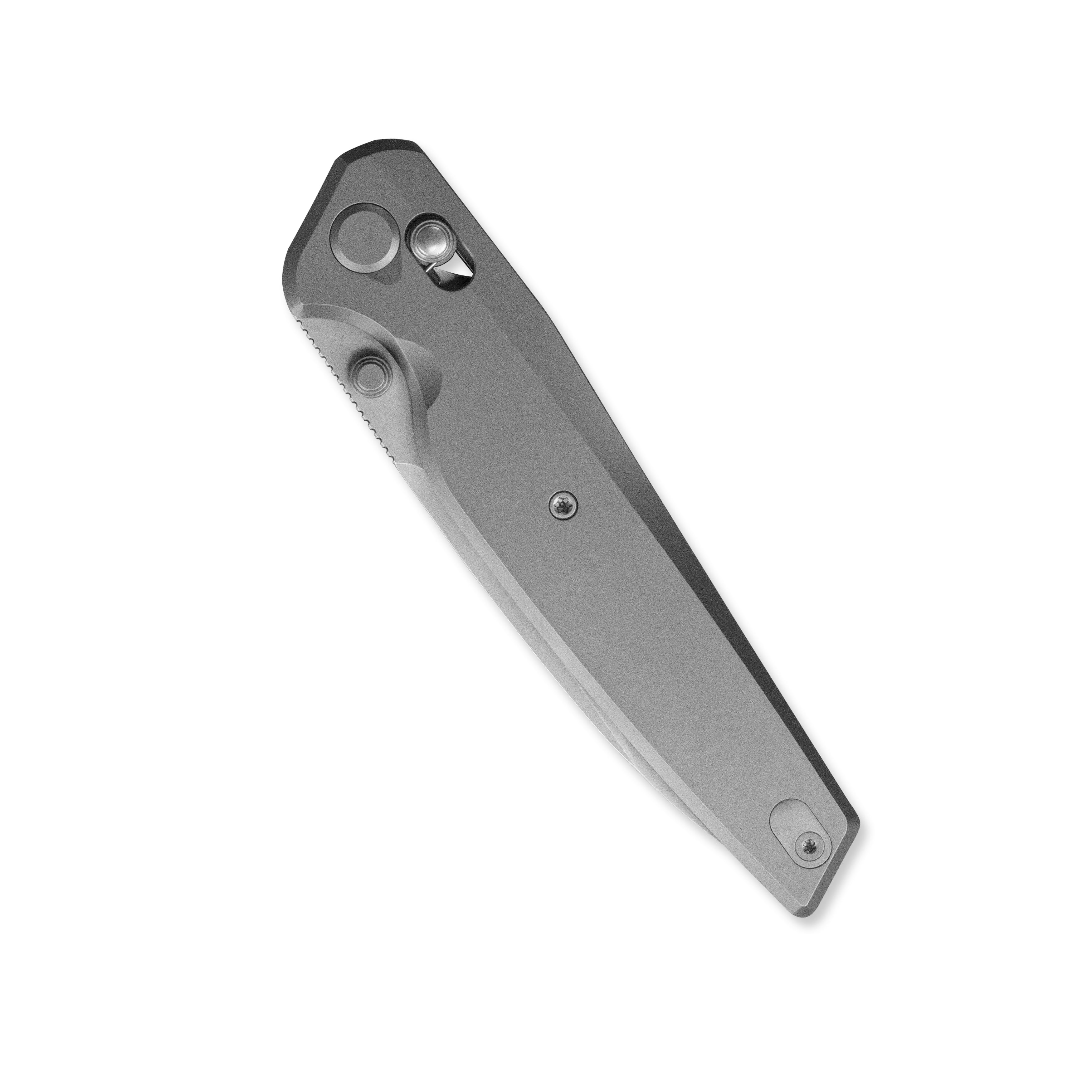 GEO Knife FANTASM Axis lock Folding Knife Gray 6AL4V Titanium Handle 3.9" Stonewash Bohler M390 Blade GEO2505A