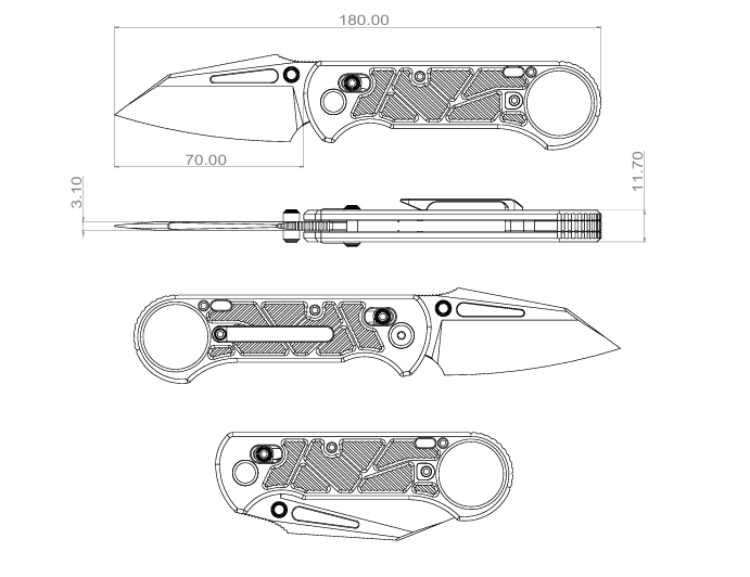 GEO Knife Aska Axis lock Folding Knife Purple 6AL4V Titanium Handle 2.8" Hand-Rubbed Satin Stonewash Bohler M390 Blade GEO2511D