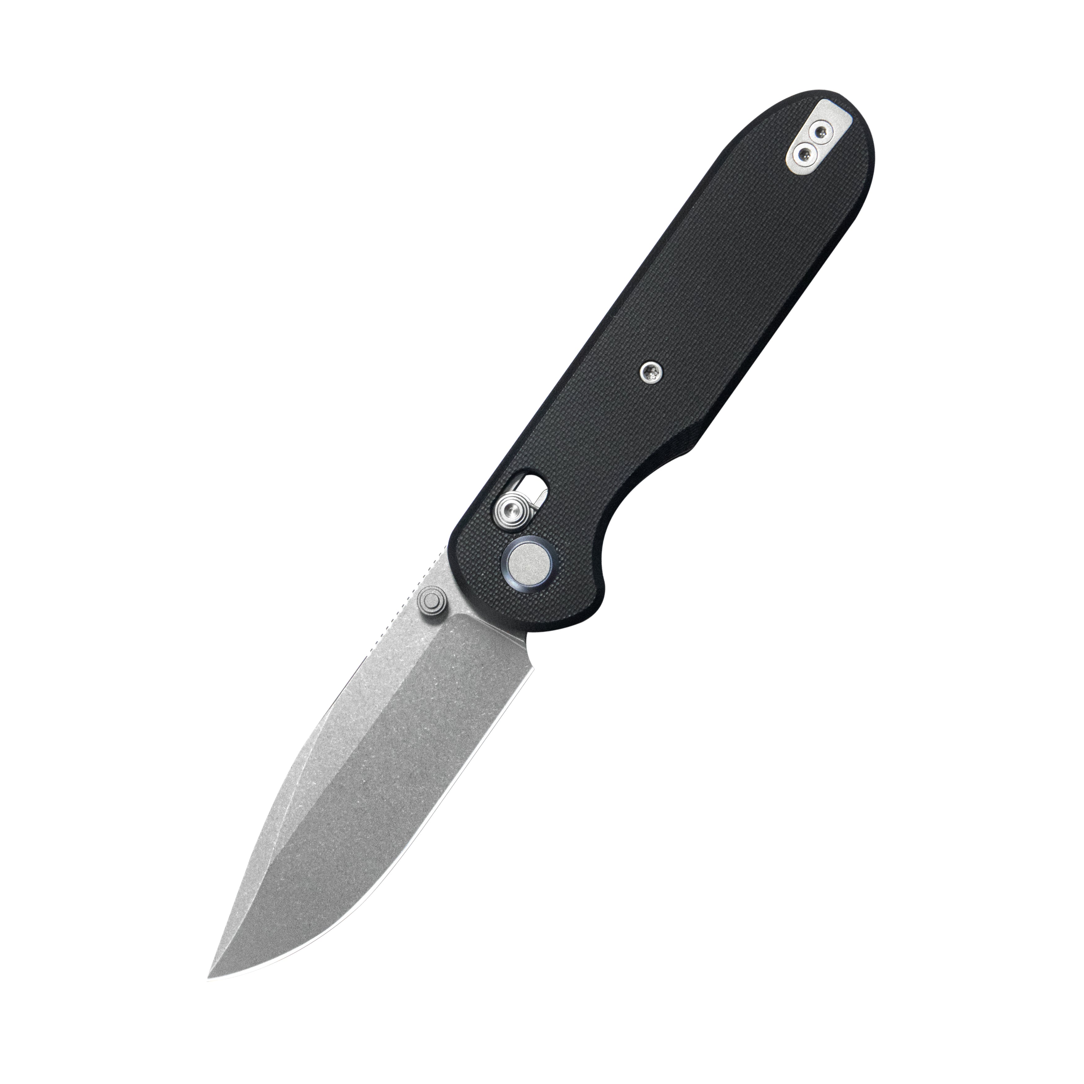 (Pre-order)( Before February 5th): GEO Knife Ethereal Cutter Axis lock Folding Knife Black G10 Handle 3.0" Stonewash Bohler M390 Blade GEO2402F