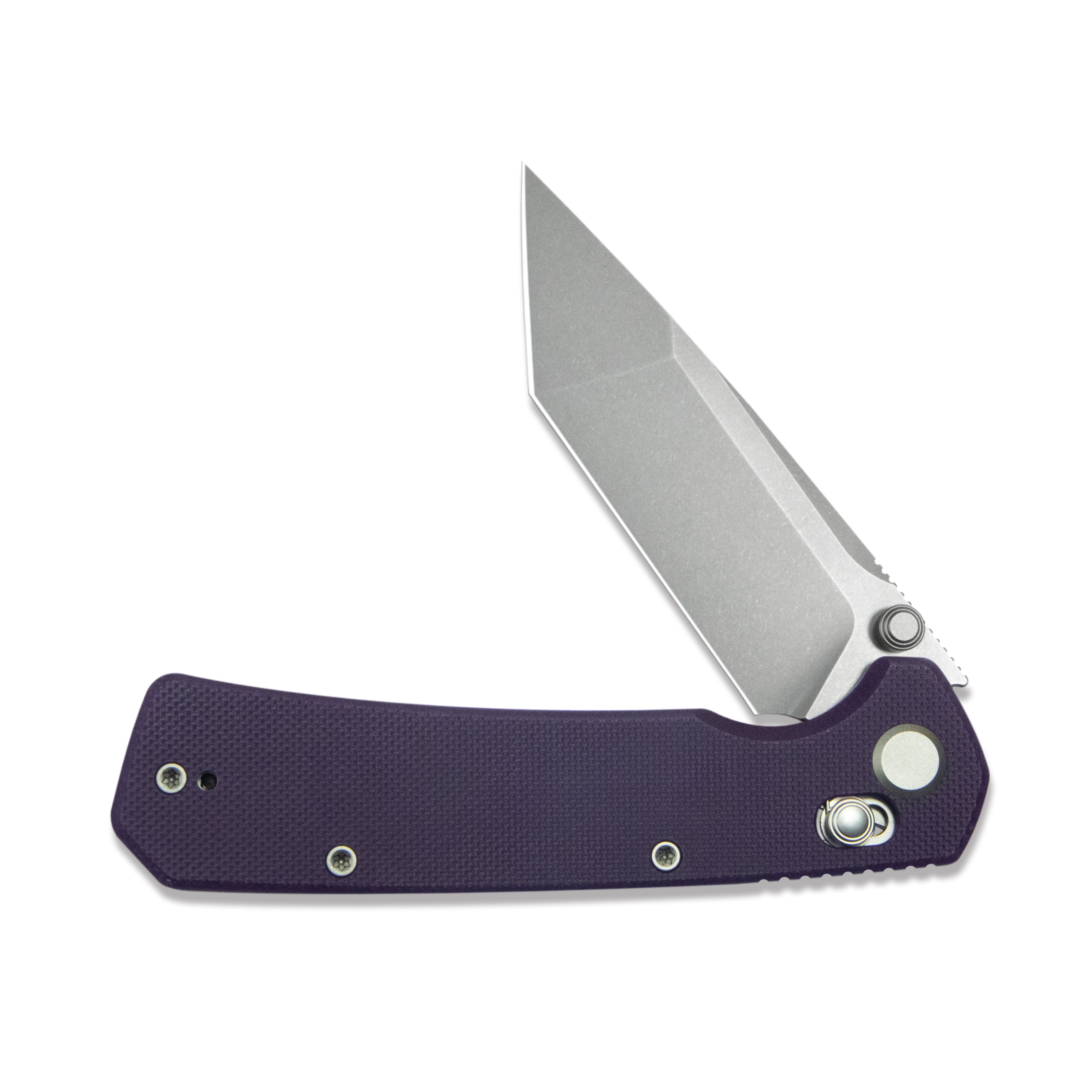 ( Pre-order ) GEO Knife Blaze Crossbar lock Folding Knife Purple G10 Handle 3.3" Stonewash Bohler M390 Blade GEO2503F