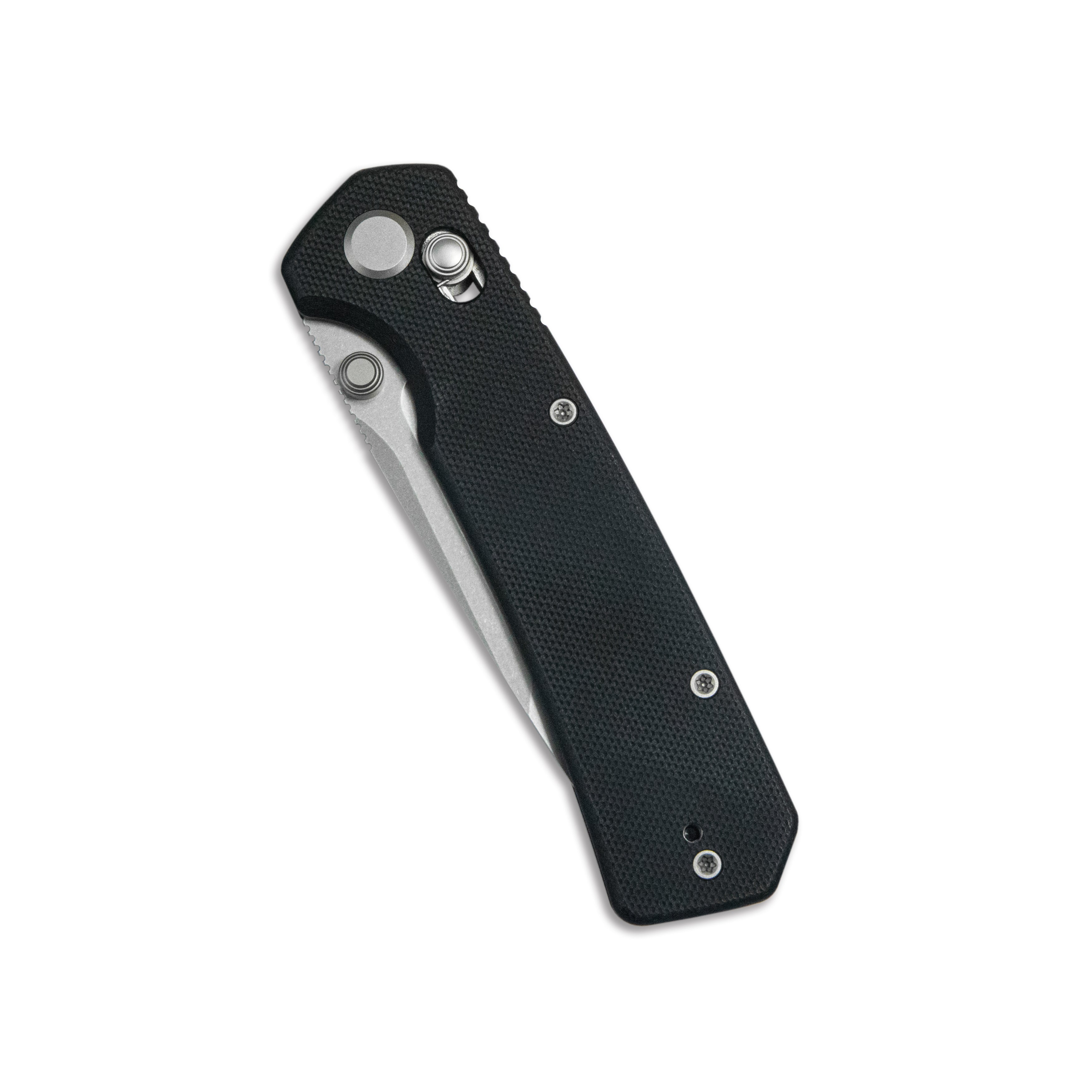 ( Pre-order ) GEO Knife Blaze Crossbar lock Folding Knife Black G10 Handle 3.3" Stonewash Bohler M390 Blade GEO2503D