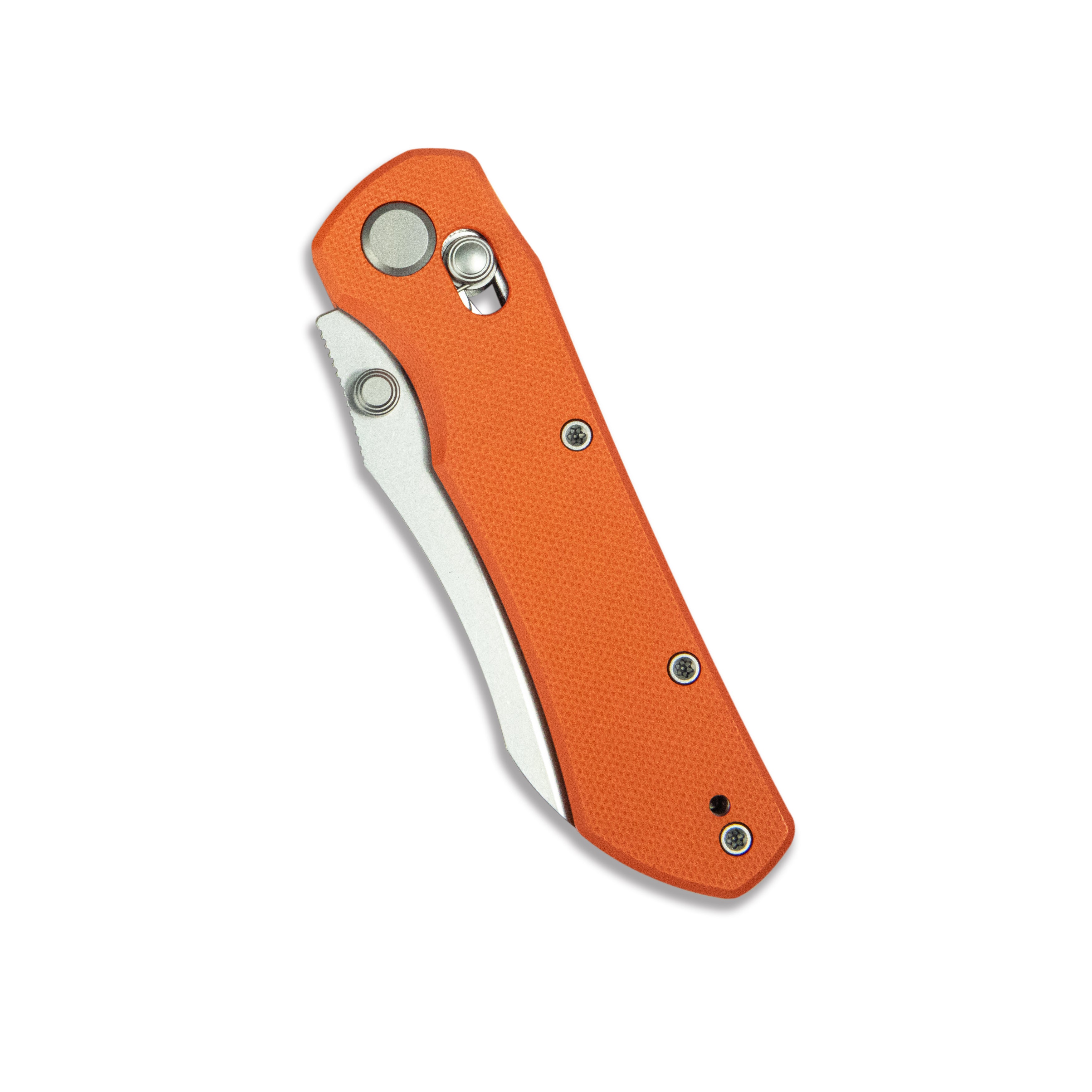 GEO Knife Komodo Crossbar lock Folding Knife Orange G10 Handle 3.1" Stonewash Bohler M390 Blade GEO2509H