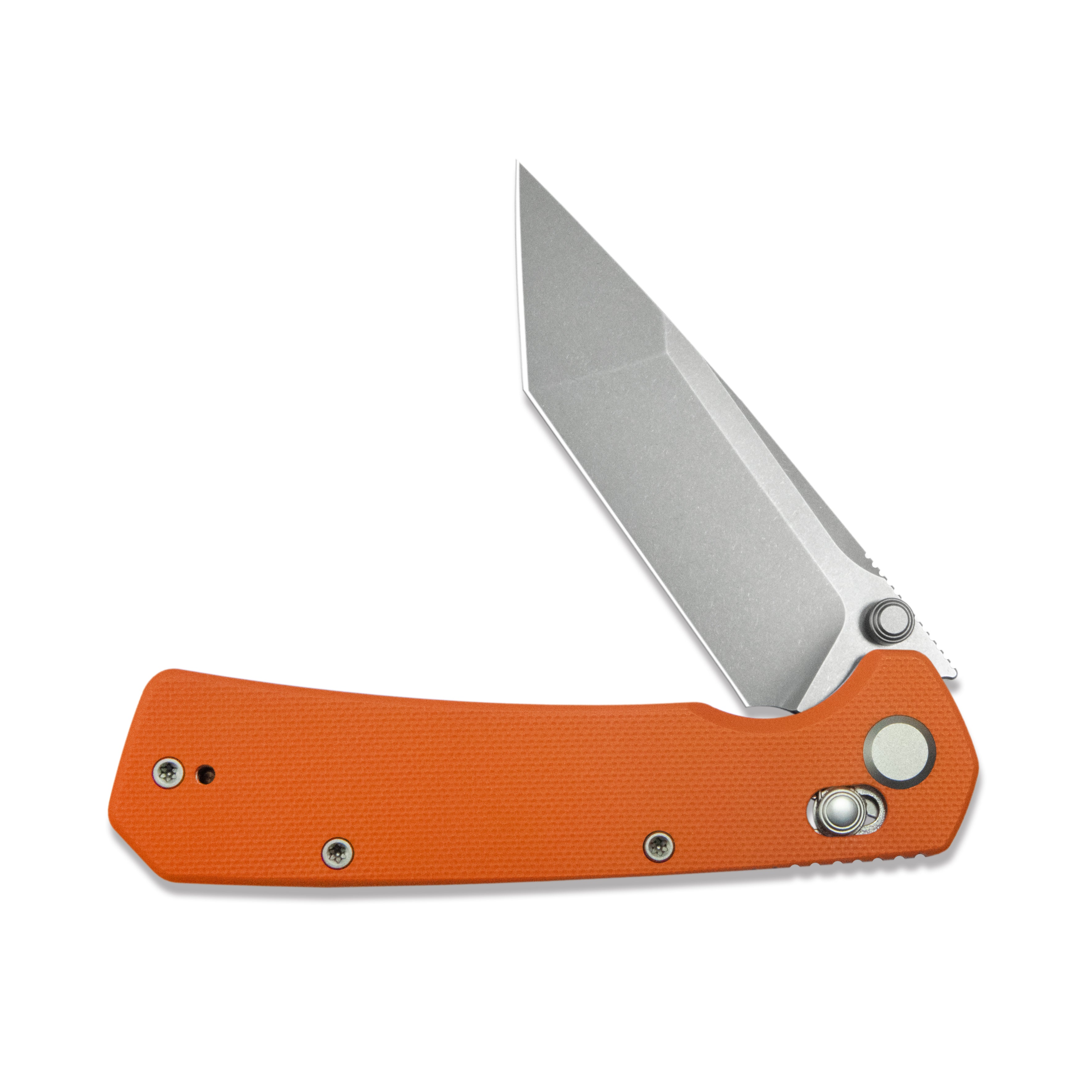 ( Pre-order ) GEO Knife Blaze Crossbar lock Folding Knife Orange G10 Handle 3.3" Stonewash Bohler M390 Blade GEO2503G