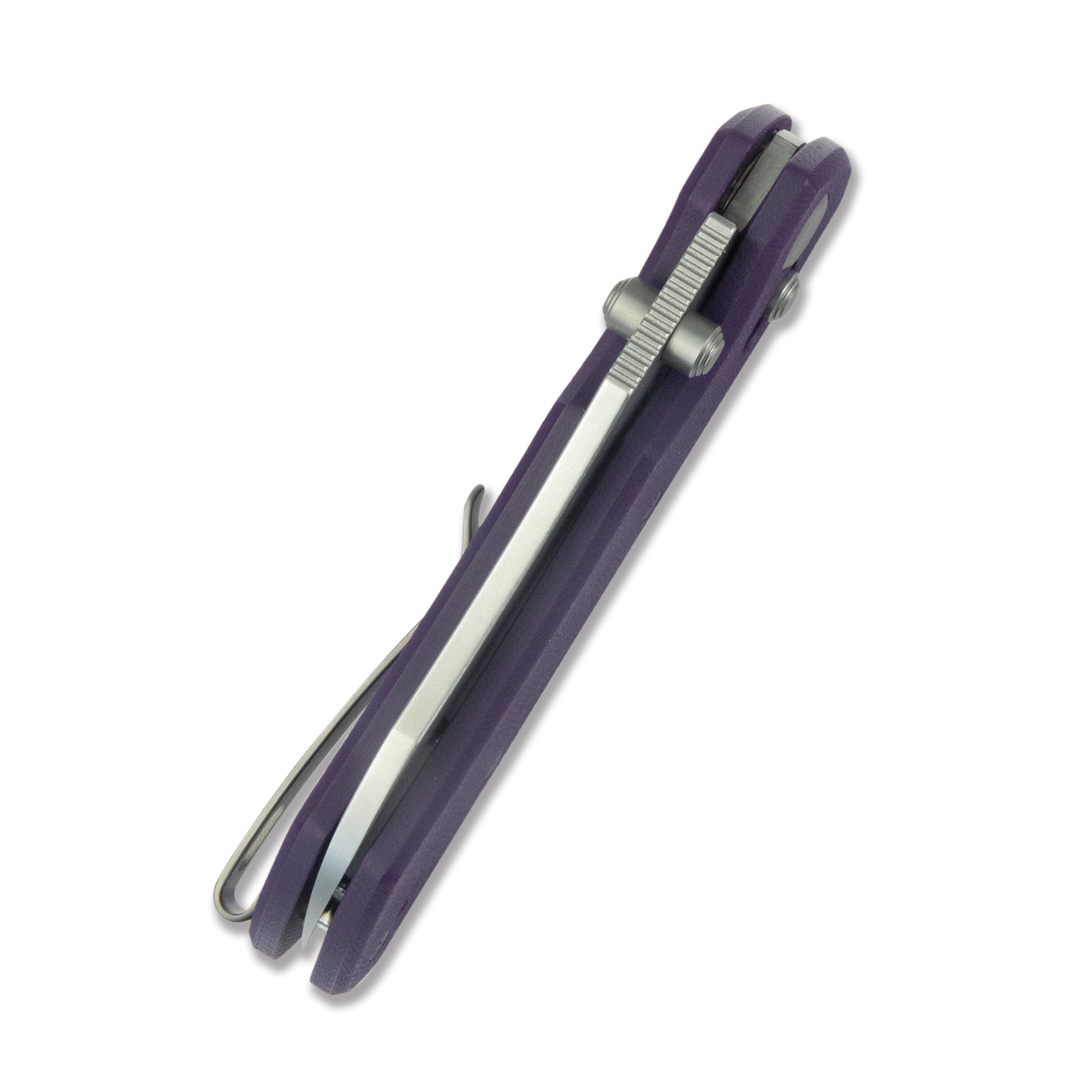 GEO Knife Komodo Crossbar lock Folding Knife Purple G10 Handle 3.1" Stonewash Bohler M390 Blade GEO2509G