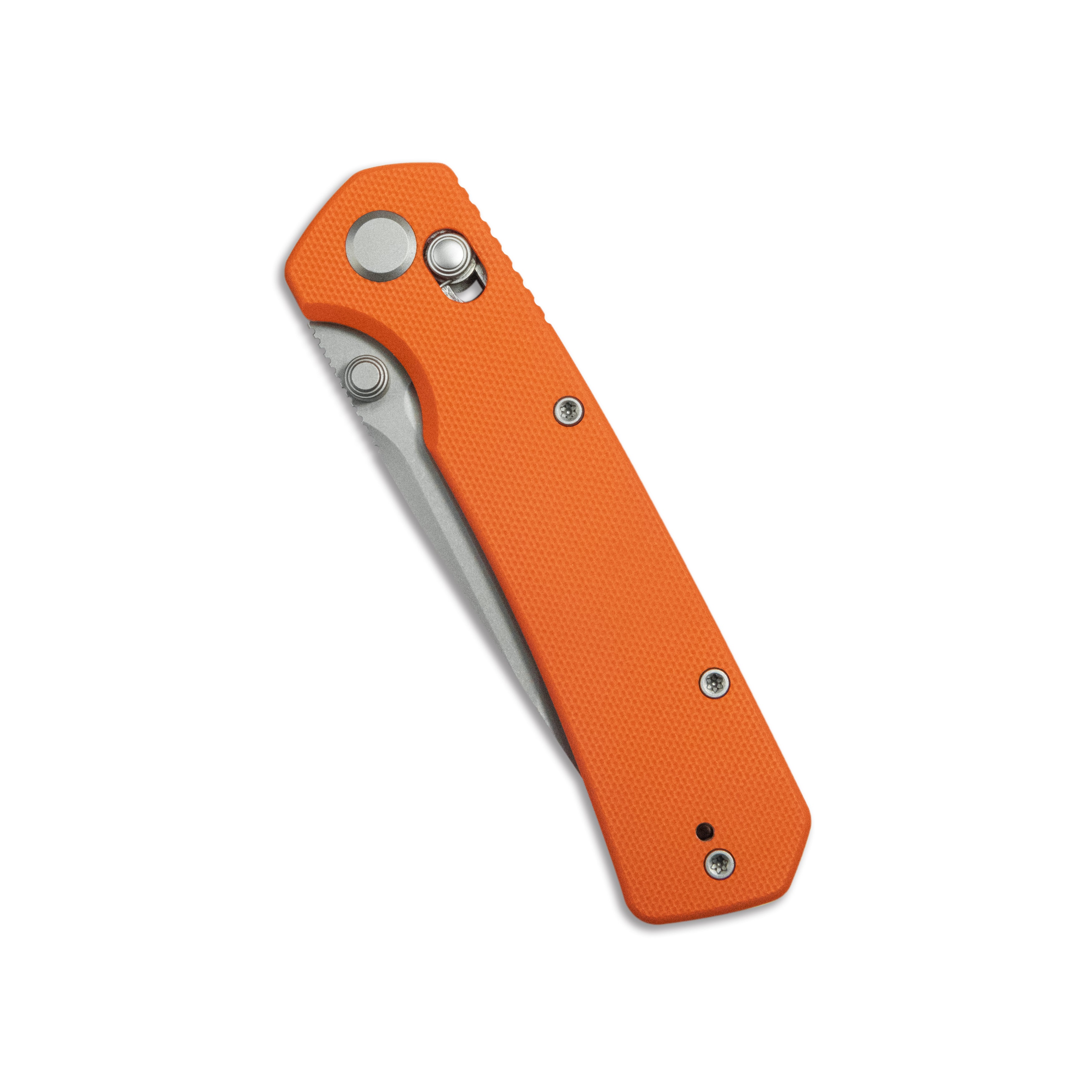 ( Pre-order ) GEO Knife Blaze Crossbar lock Folding Knife Orange G10 Handle 3.3" Stonewash Bohler M390 Blade GEO2503G