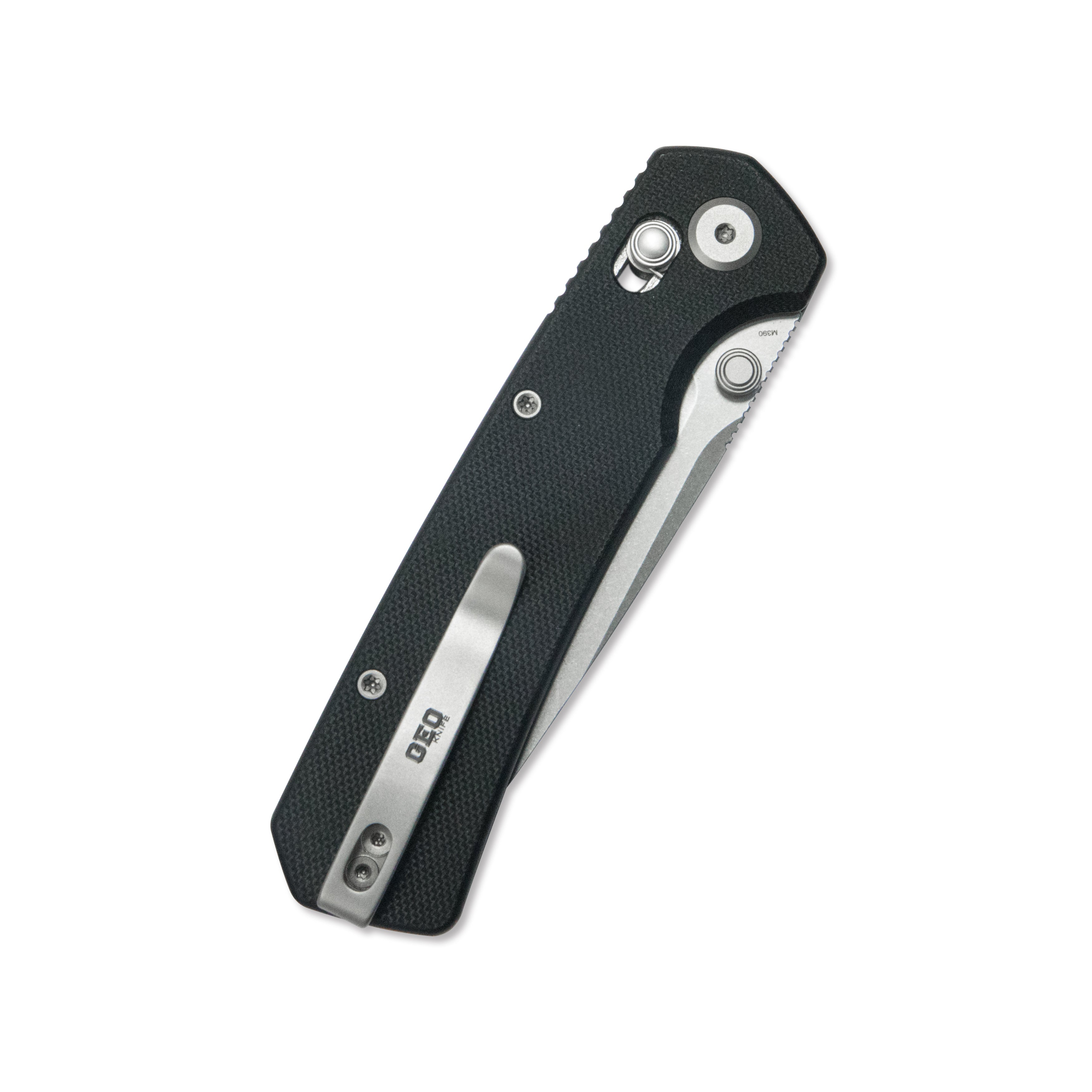 GEO Knife Blaze Crossbar lock Folding Knife Black G10 Handle 3.3